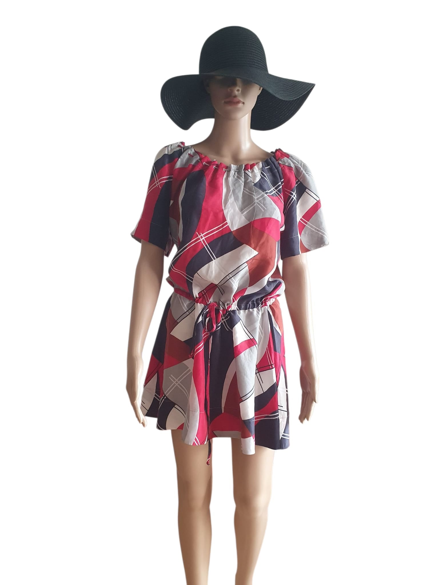 Robe Courte 100% Soie Alain Manoukian- Élégance Graphique T36