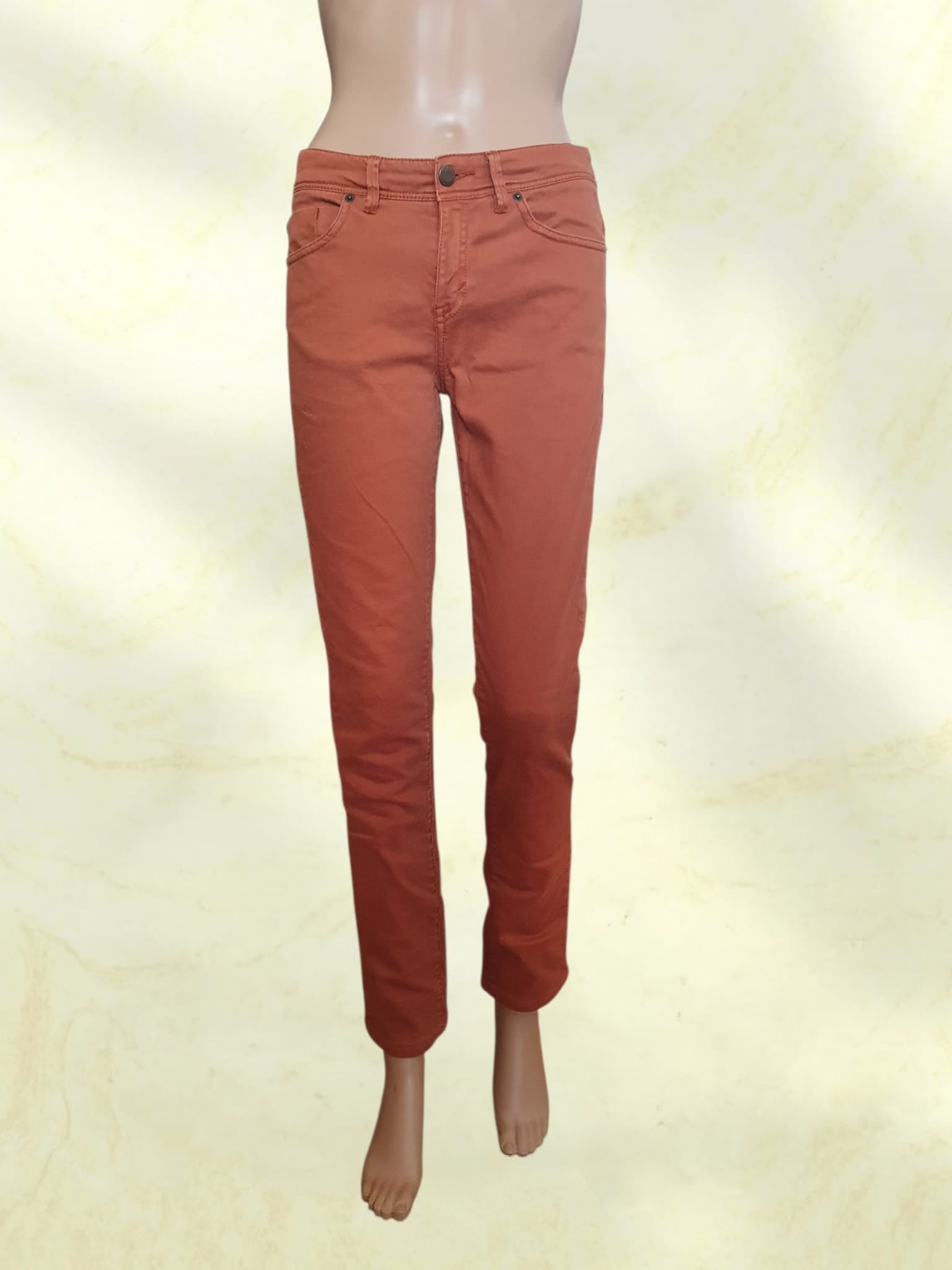 Jean Slim Femme IKKS Denim - Terracotta / Marron Rouille - Taille 36 (27 US)