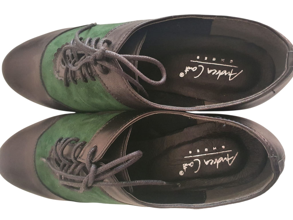 Chaussures Andrea Conti- Style Rétro Chic - Cuir & Daim - T40