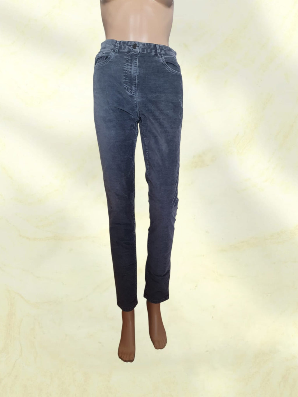 Pantalon en Velours Côtelé Gris Caroll Paris – Coupe Droit / Slim – Taille 36 (S)