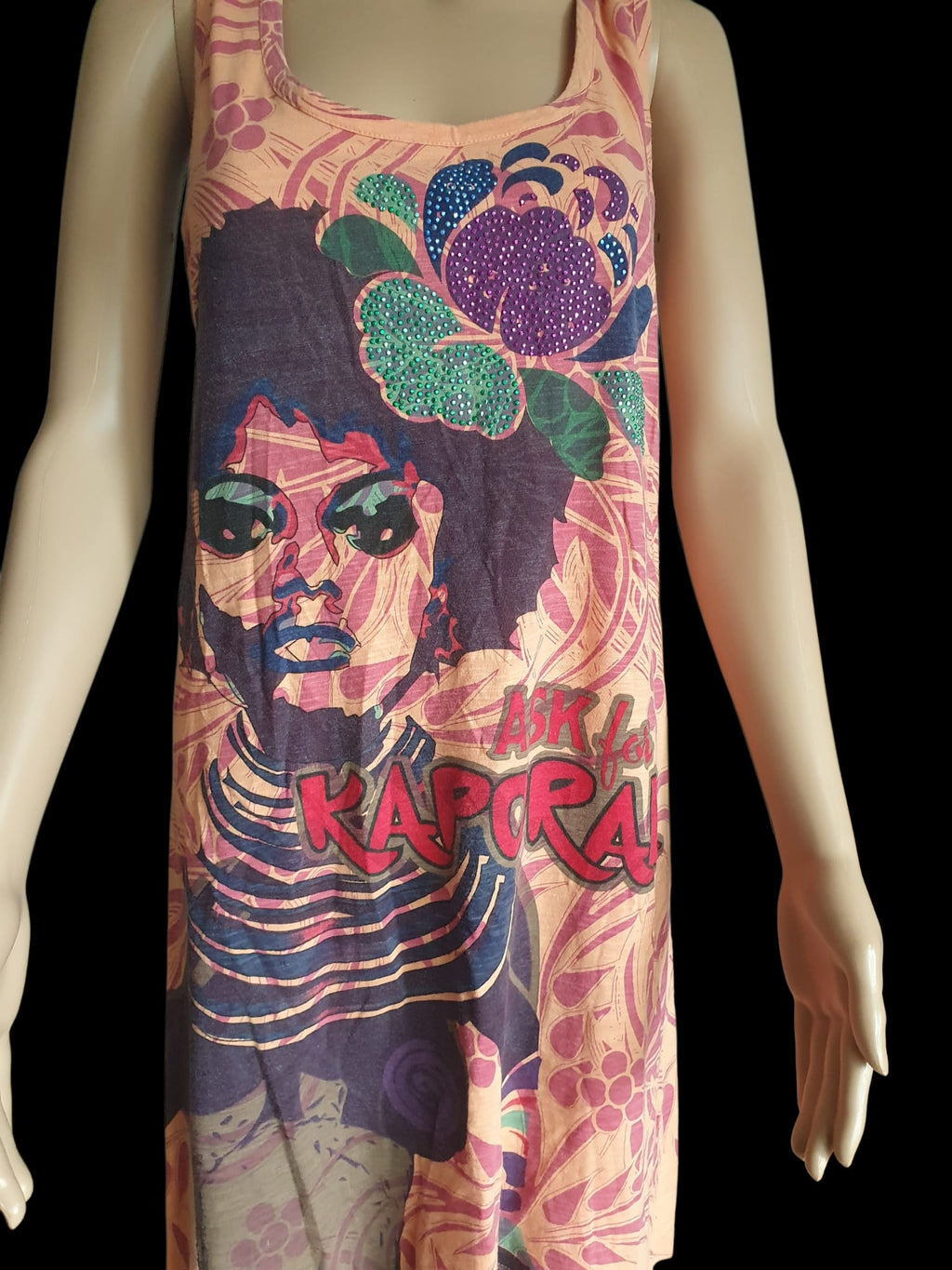 🌸 Robe d'Été Kaporal – Graphisme Artistique & Détails Strass T40