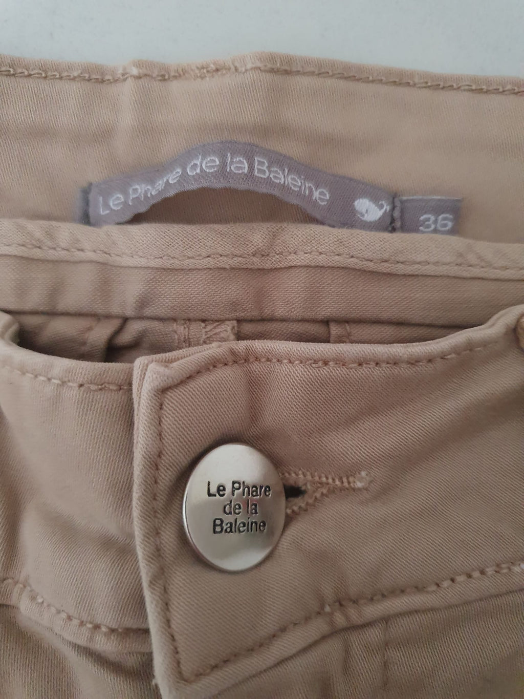 Pantalon Chino Femme Beige "Le Phare de la Baleine" - Taille 36 (FR) -