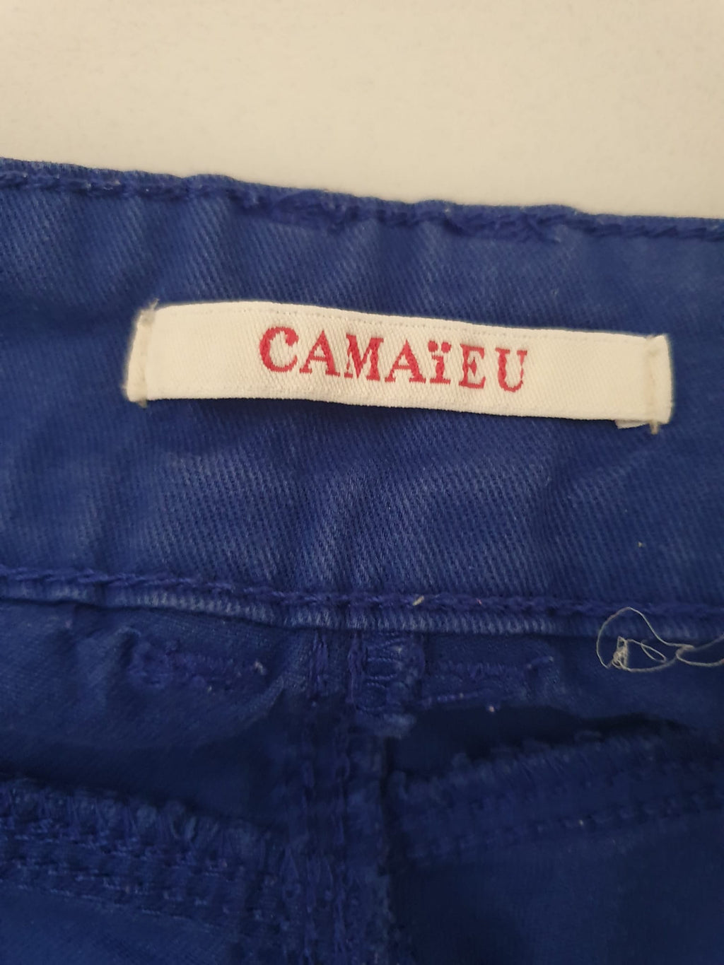 Pantalon City Slim Bleu Roi - Camaïeu | Détails Zippés & Confort Stretch T38
