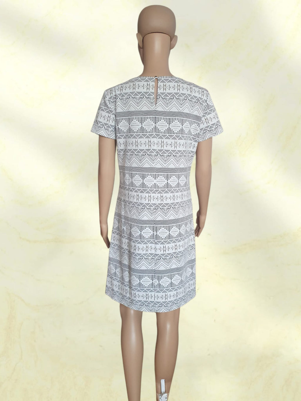 Robe Courte Imprimée Gerard Pasquier – Chic, Géométrique & Fils Métallisés T38