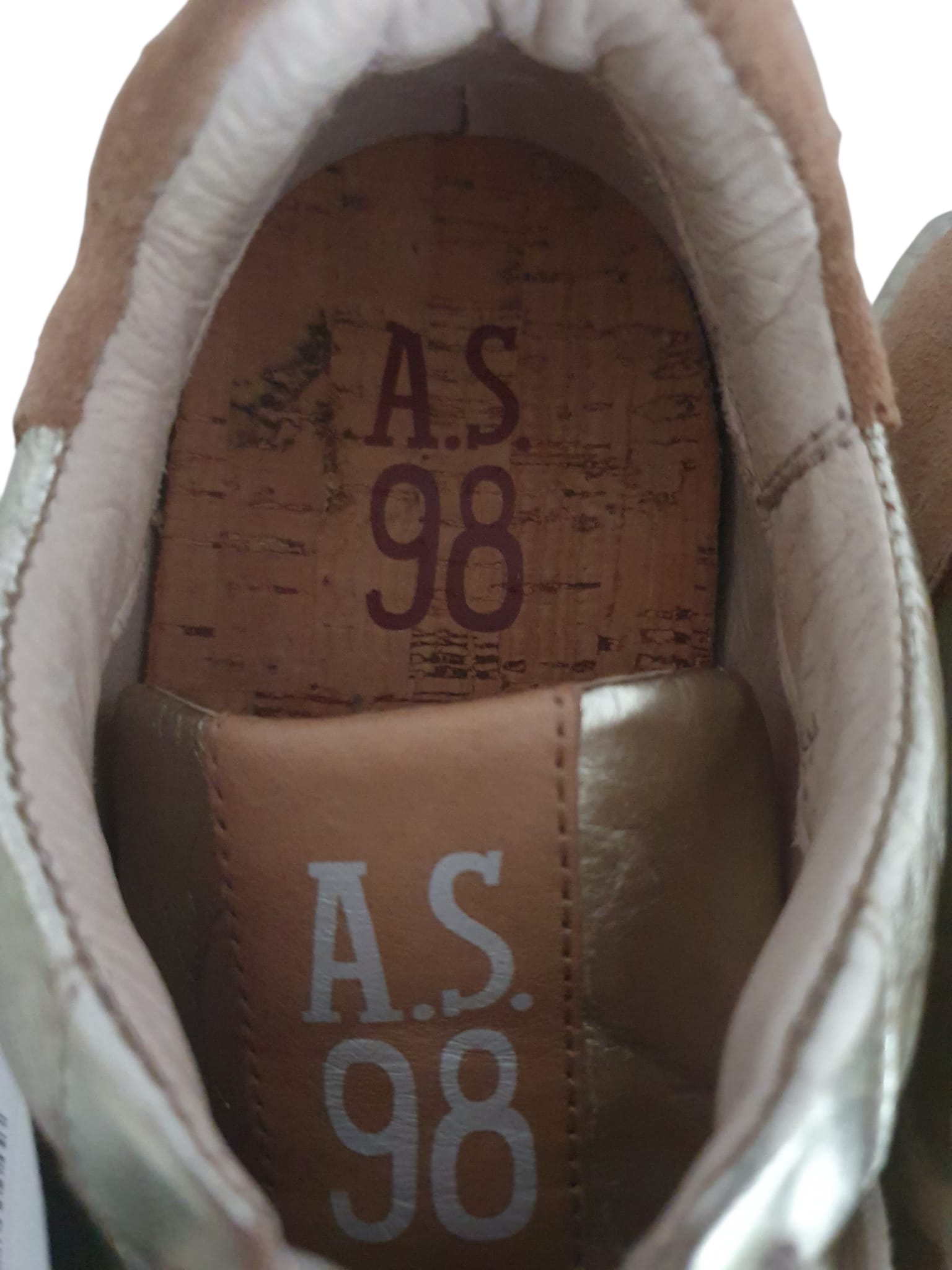 Baskets A.S. 98 en Cuir Métallisé Or - Pointure 35 - Neuves