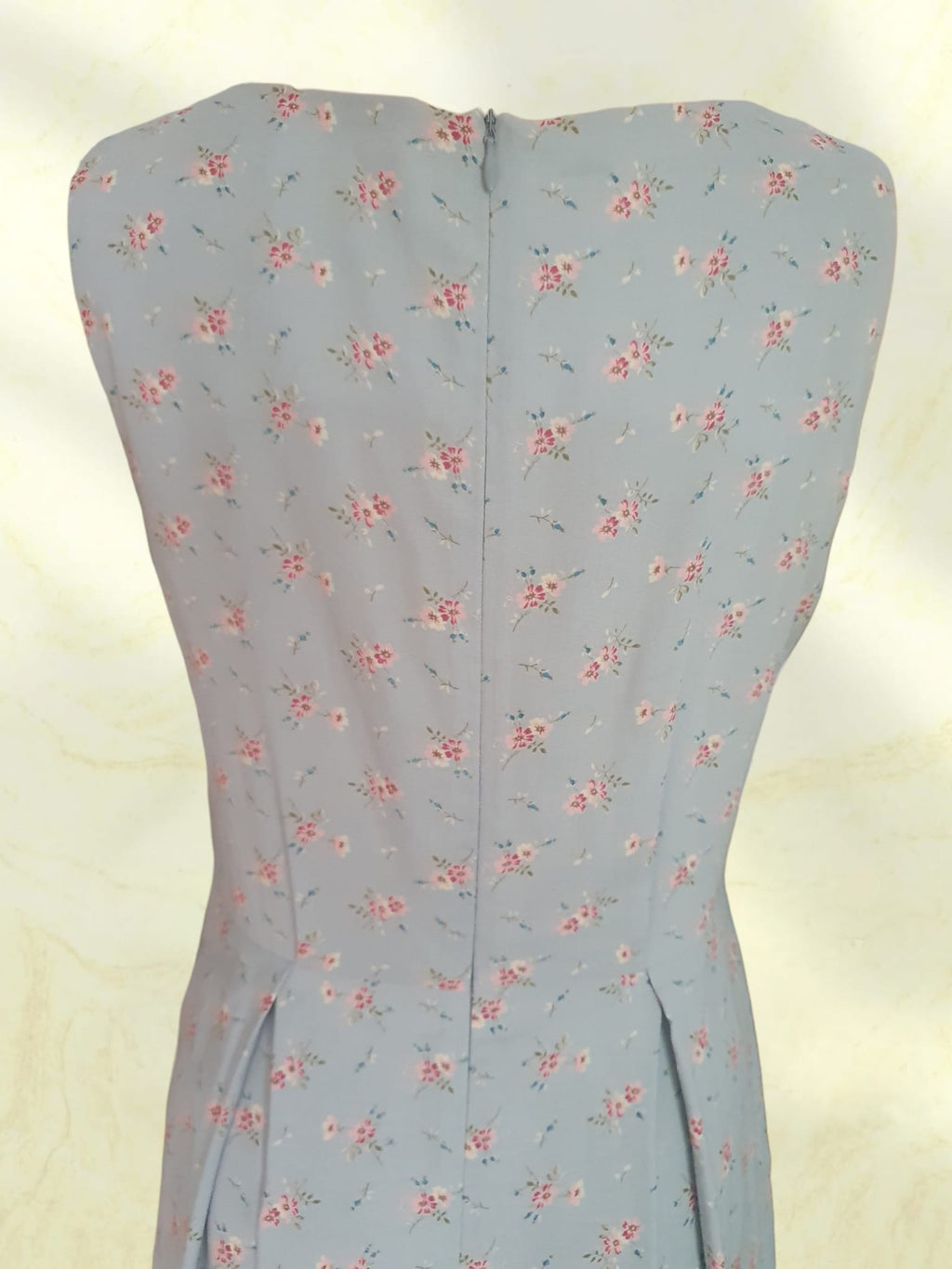 Robe d'été Tara Jarmon - Motif Floral Vintage - Bleu Pastel & Rose T36