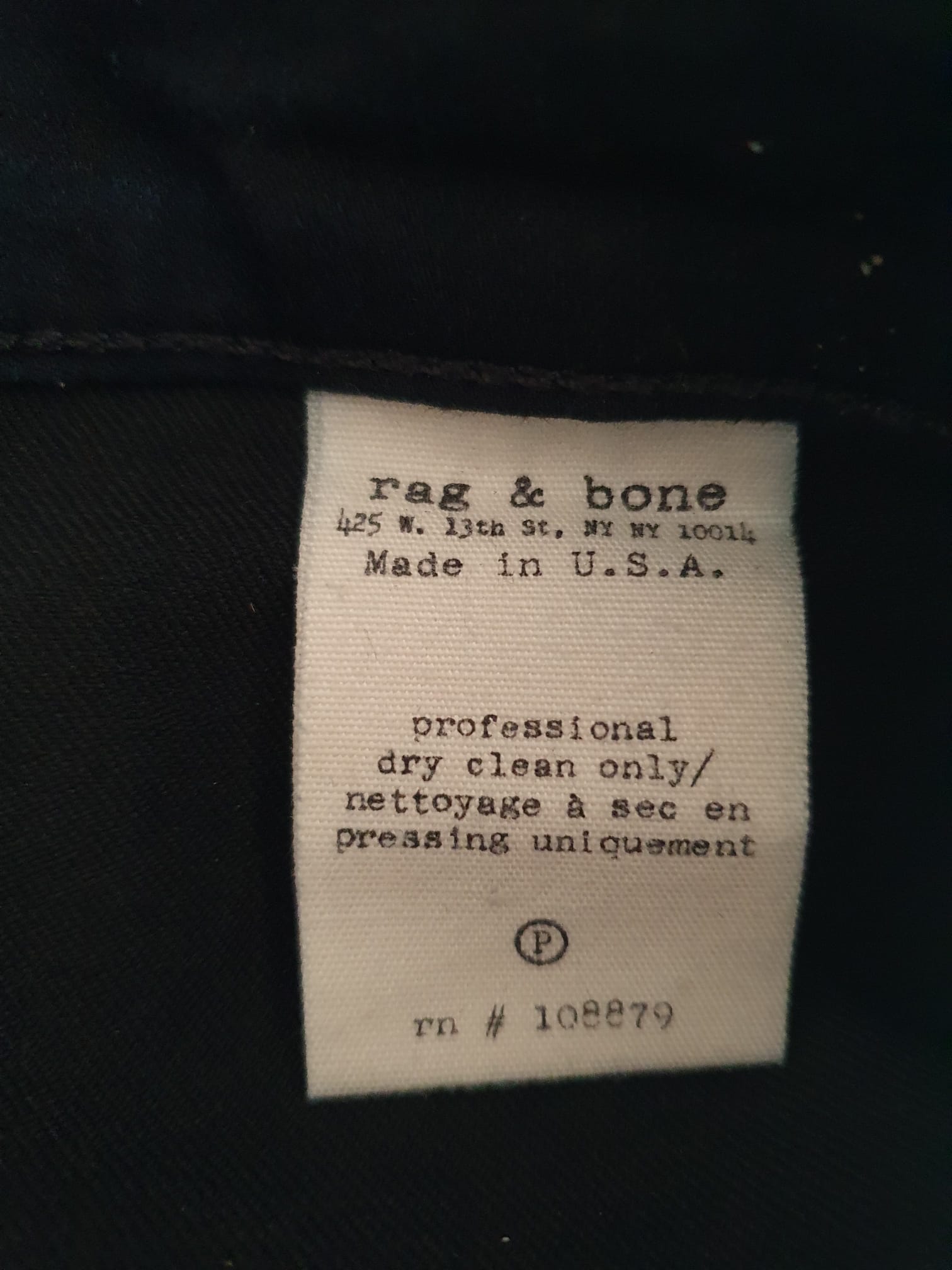 Jean Rag & Bone Raja Midnight – Denim de Luxe T38/40