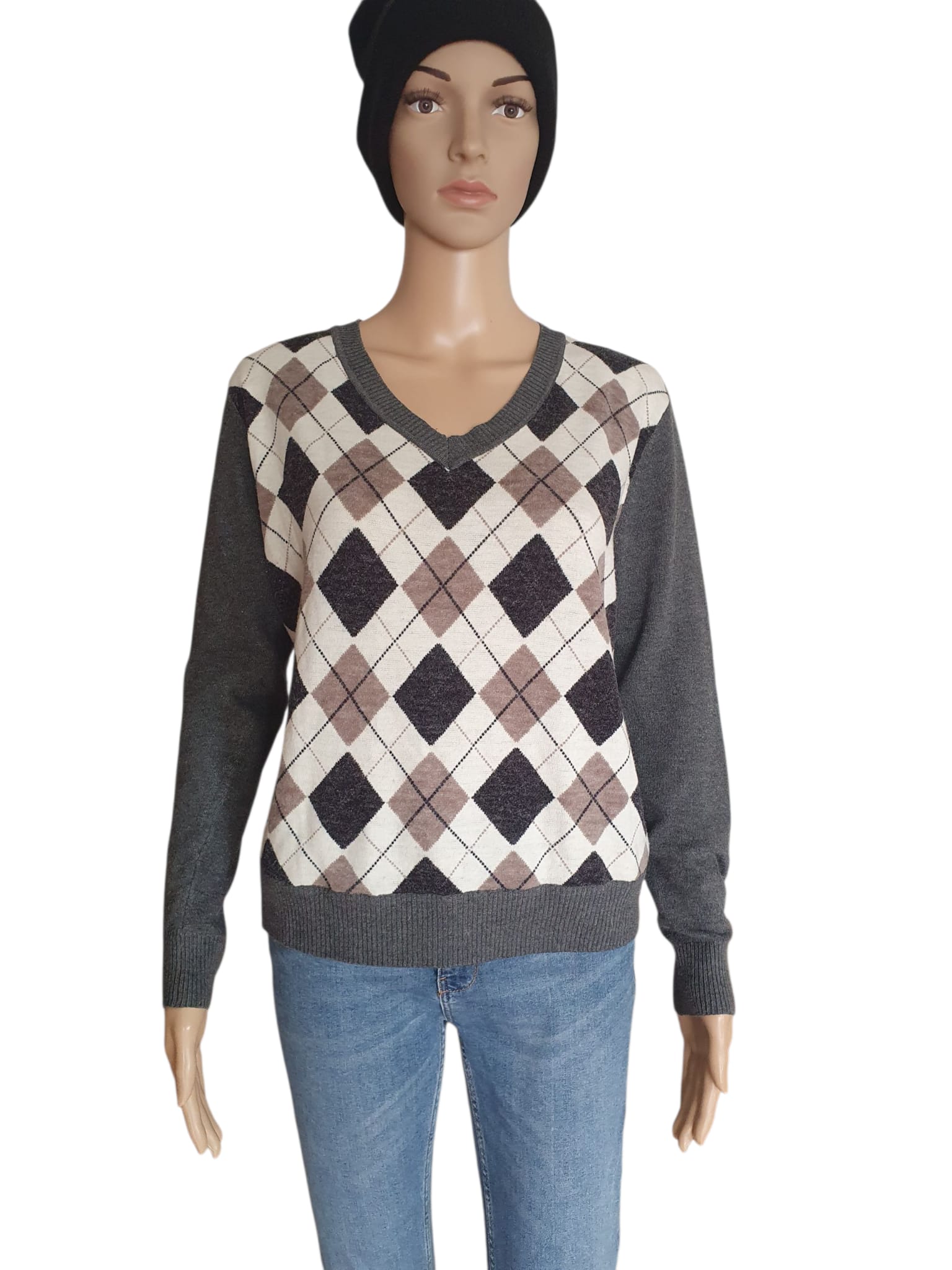 Pull Argyle Chic et Intemporel- Style Preppy