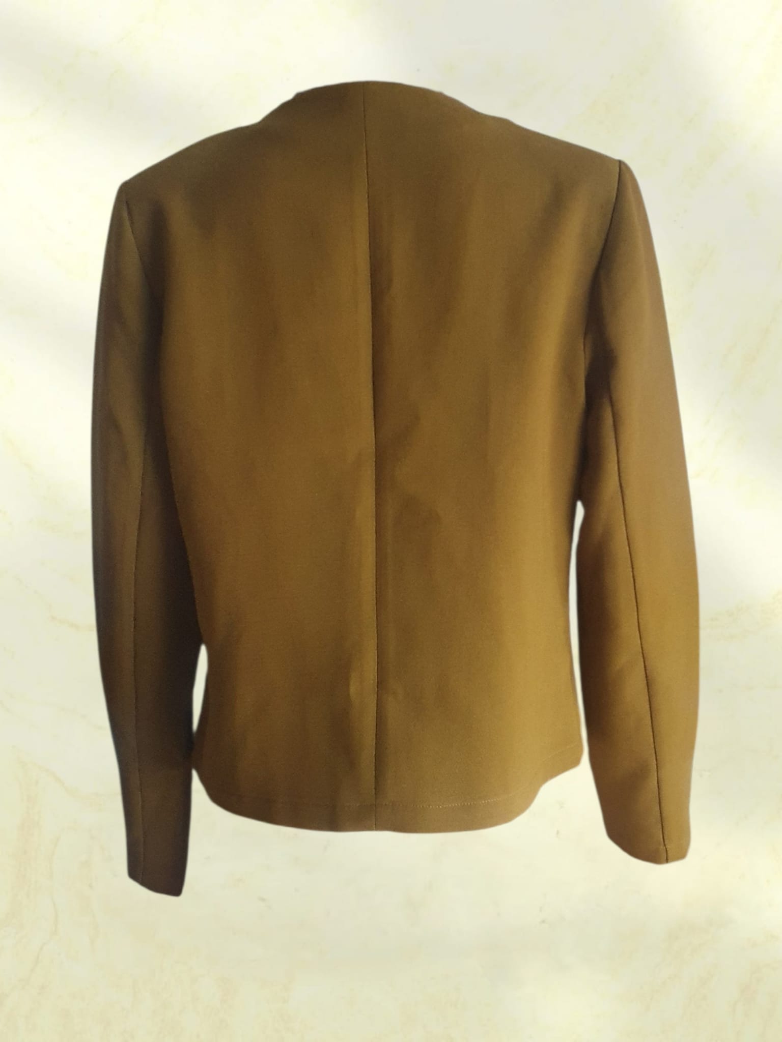 Veste Blazer Femme kaki clair & Col Noir - RIU Paris (Taille 38 / M)