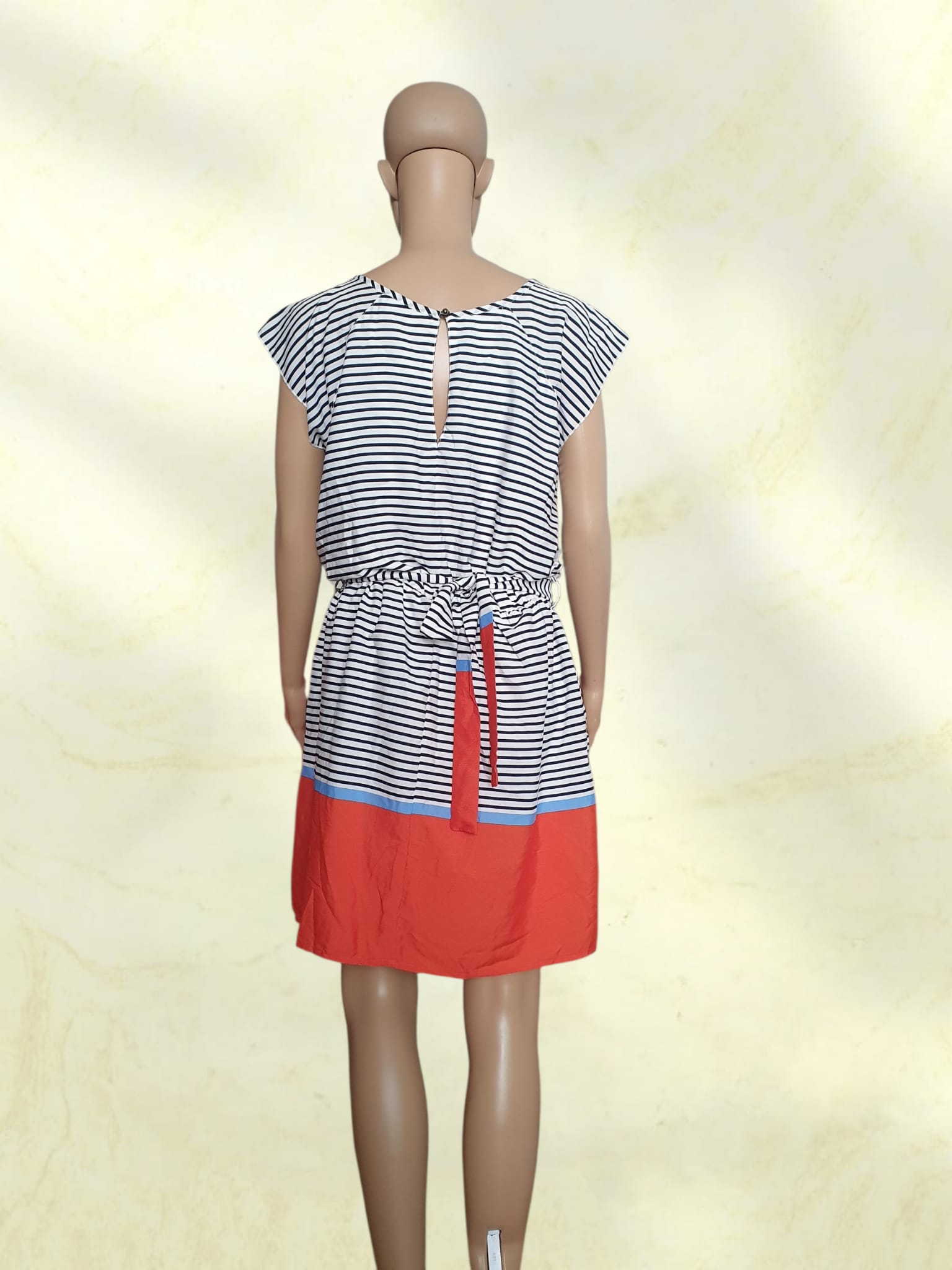 Robe d'Été Rayée Marine et Corail - Style Marinière - Cache Cache - Taille 42