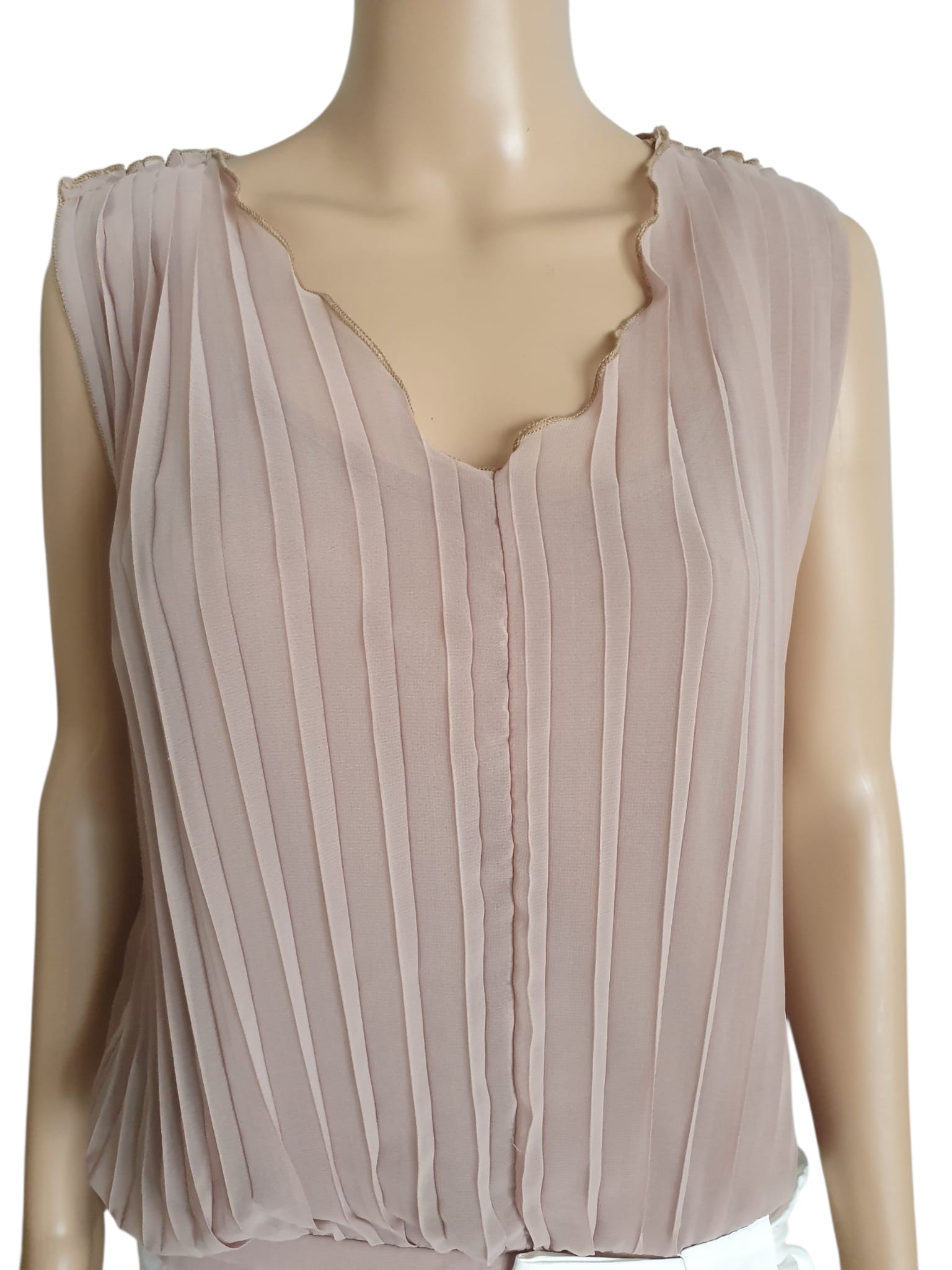 Robe Courte Bicolore Esther – Élégance Plissée Taille 38