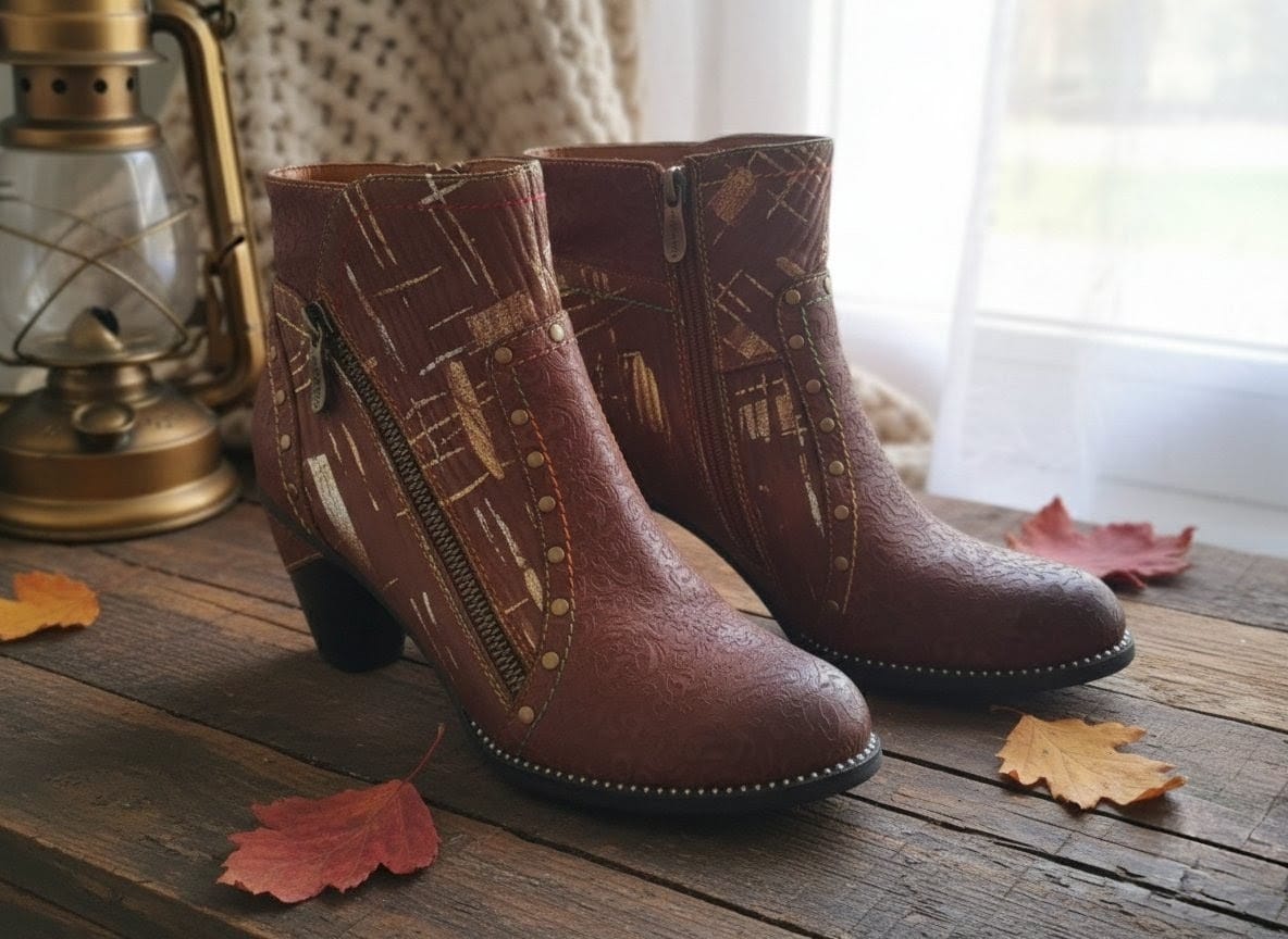 Bottines Laura Vita -Cuir Travaillé & Esprit Arty -Pointure 40