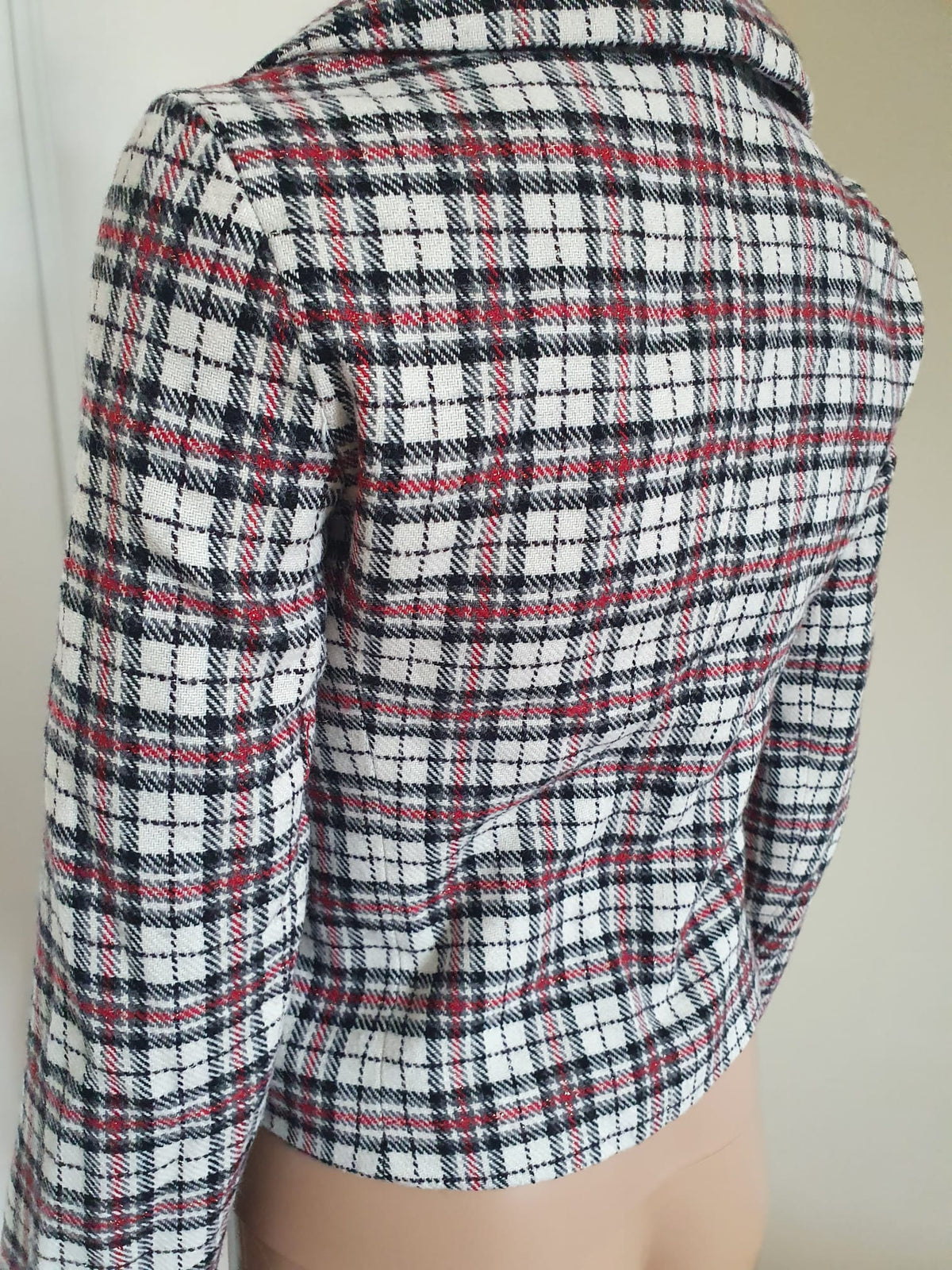 Blazer Y2K Années 2000 / 2010 Tartan Laine & Lurex Doré - Sinéquanone T36