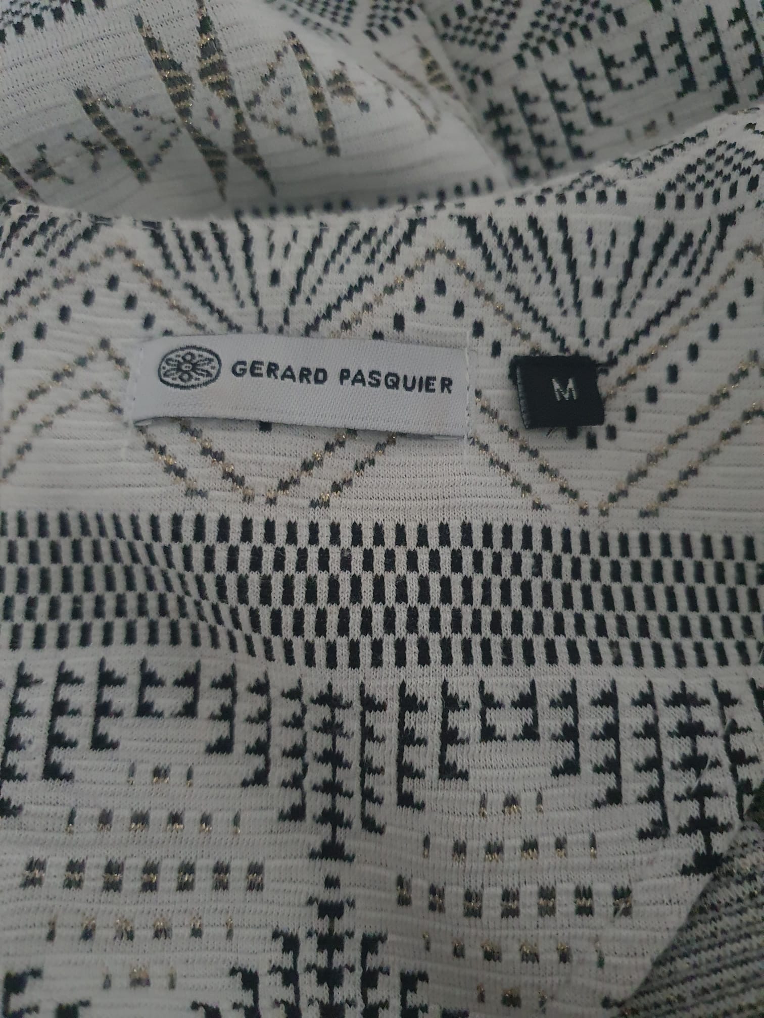 Robe Courte Imprimée Gerard Pasquier – Chic, Géométrique & Fils Métallisés T38