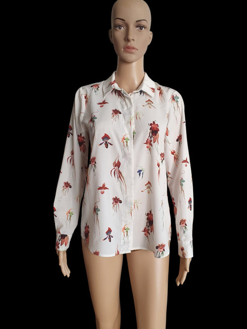 Chemise Femme Fluide Imprimé Orchidées Sauvages - H&M - Taille 38