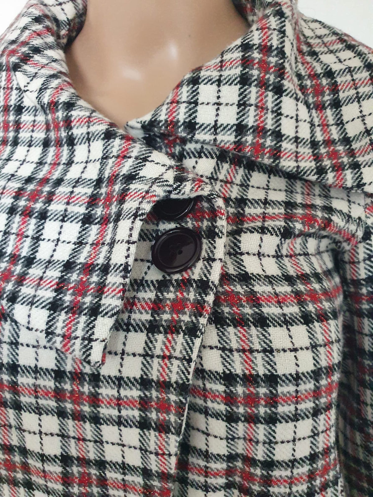Blazer Y2K Années 2000 / 2010 Tartan Laine & Lurex Doré - Sinéquanone T36