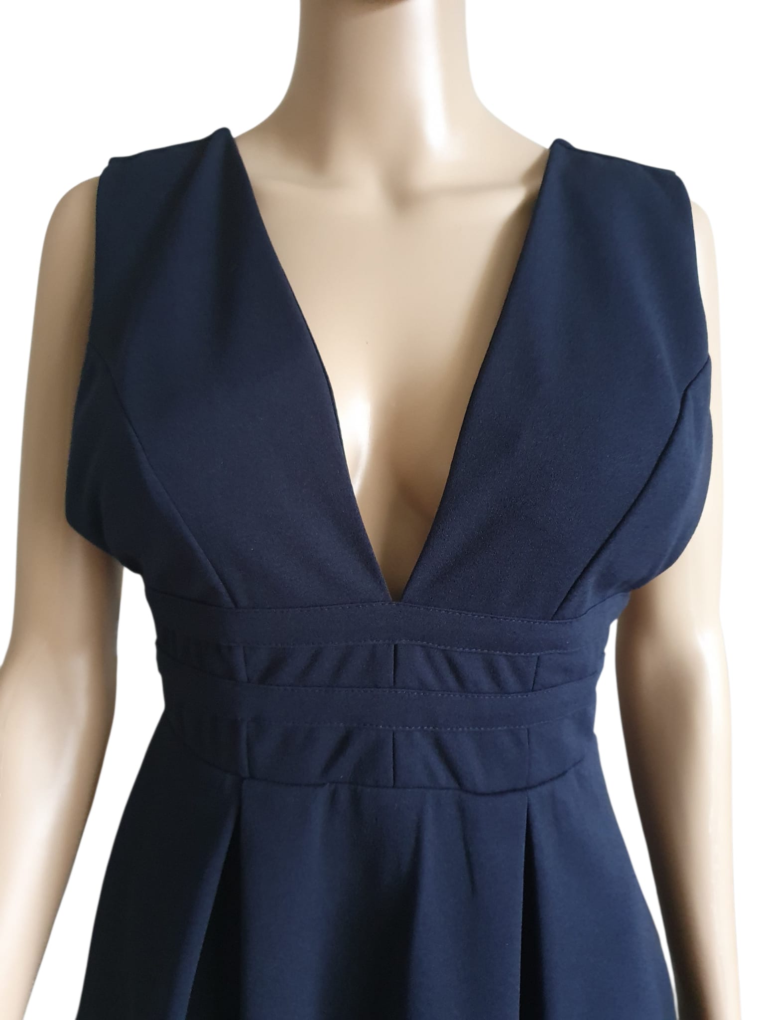 Robe Patineuse Bleu Marine – Décolleté Plongeant Rembourré – Alice & Charlotte Paris (Taille 38)