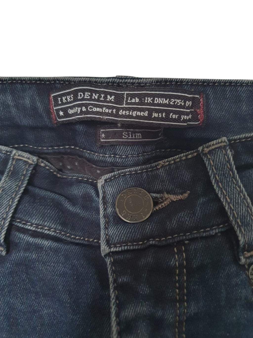 Jean Slim IKKS Bleu Foncé – Détails Biker & Coupe Sculptante
