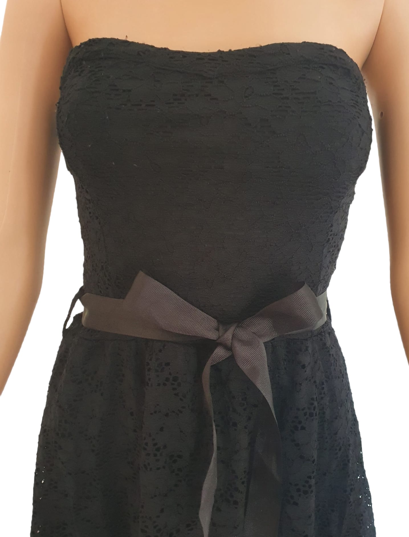 Petite robe Bustier en dentelle noire- Cache Cache- Taille 38