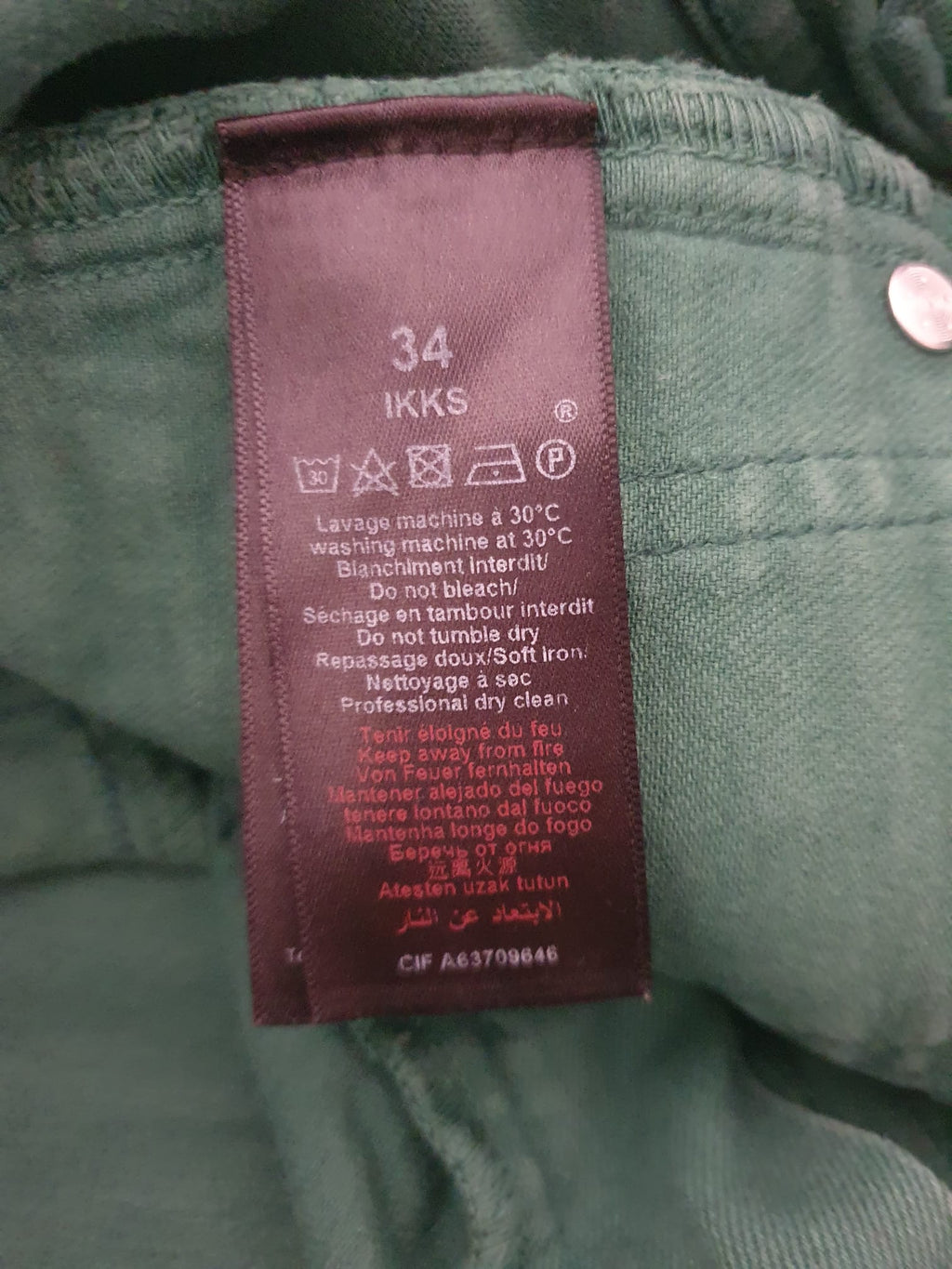 Jean Slim IKKS Women – Vert Émeraude – Taille 34