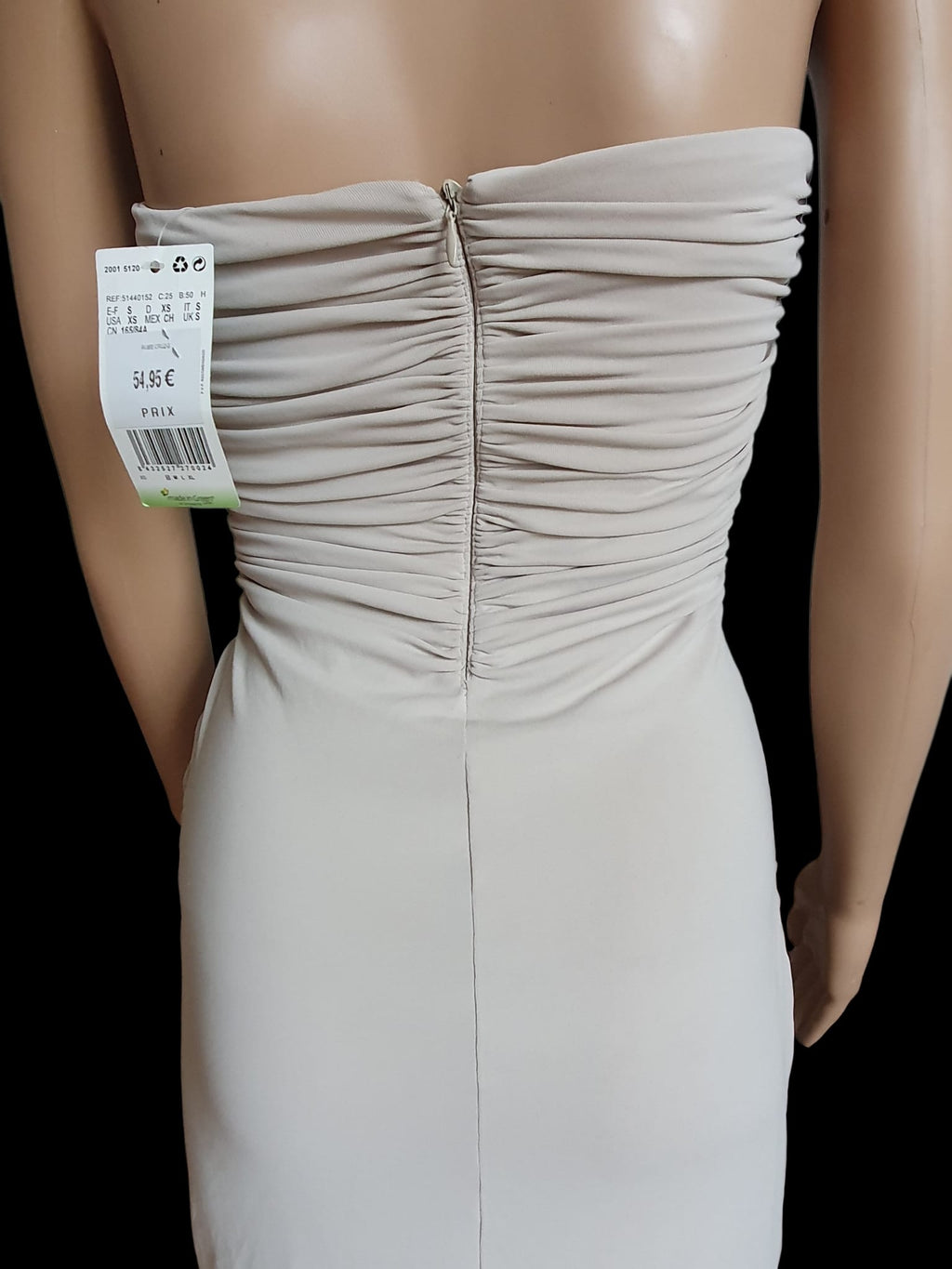 Robe Bustier Drapée Mango Suit – Beige Nude – Taille S (36)