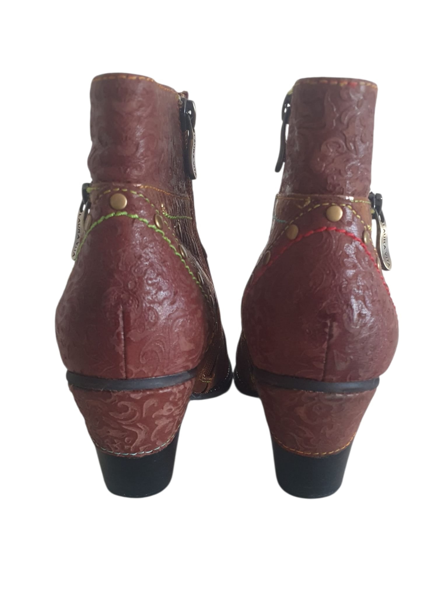 Bottines Laura Vita -Cuir Travaillé & Esprit Arty -Pointure 40