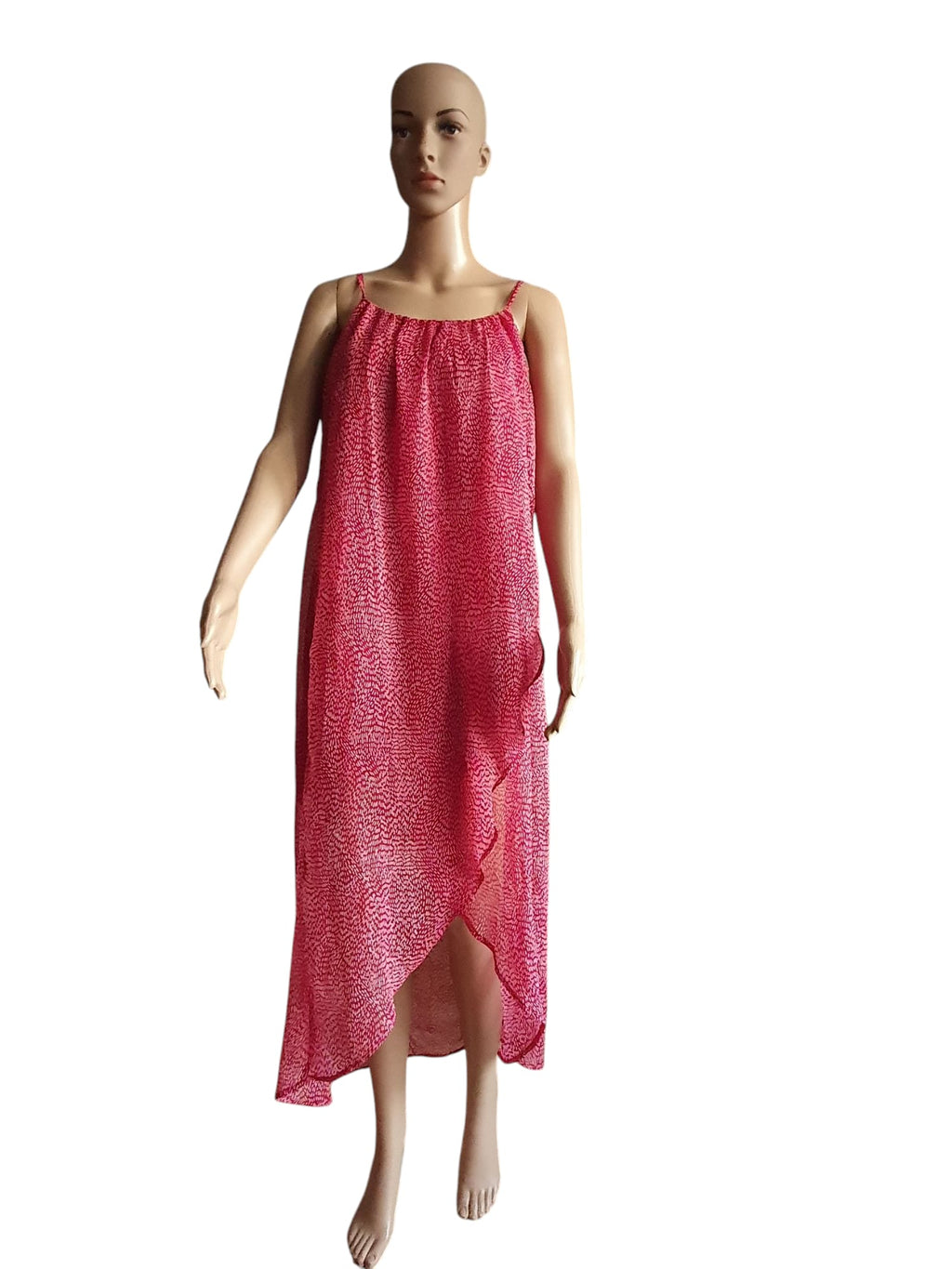 Robe longue/midi rose H&M- Coupe asymétrique- T36