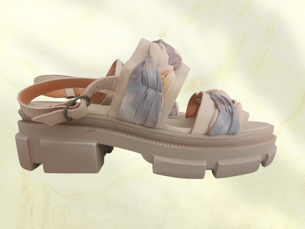 Sandales Plateformes Papucei en Cuir Tressé – Effet Tie-Dye (Taille 40/41)