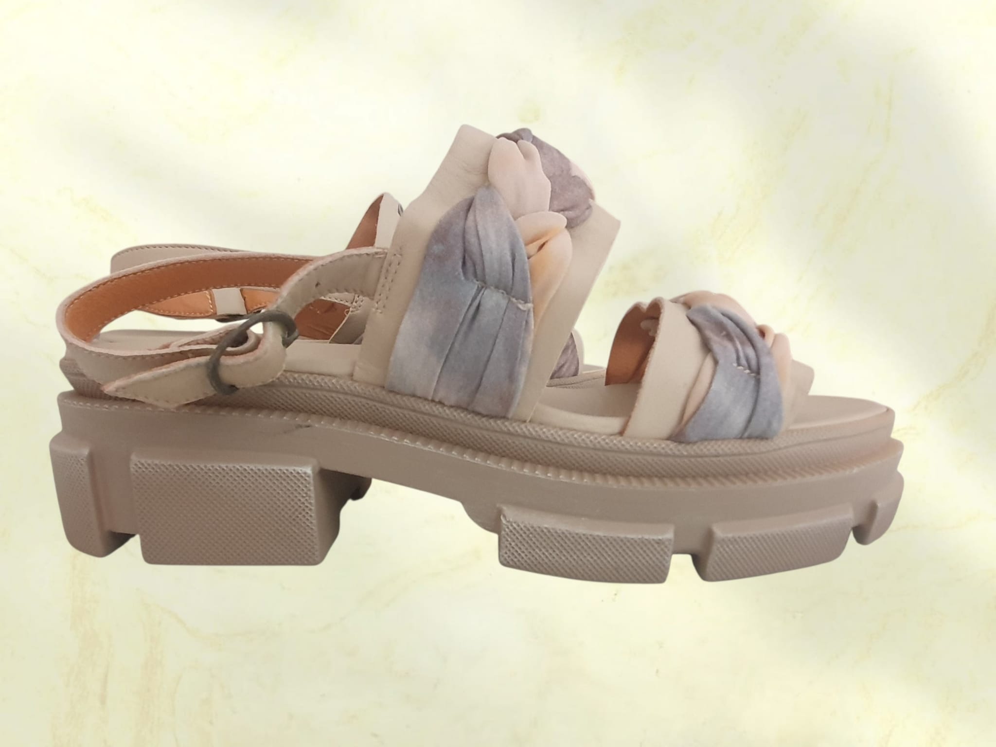 Sandales Plateformes Papucei en Cuir Tressé – Effet Tie-Dye (Taille 40/41)