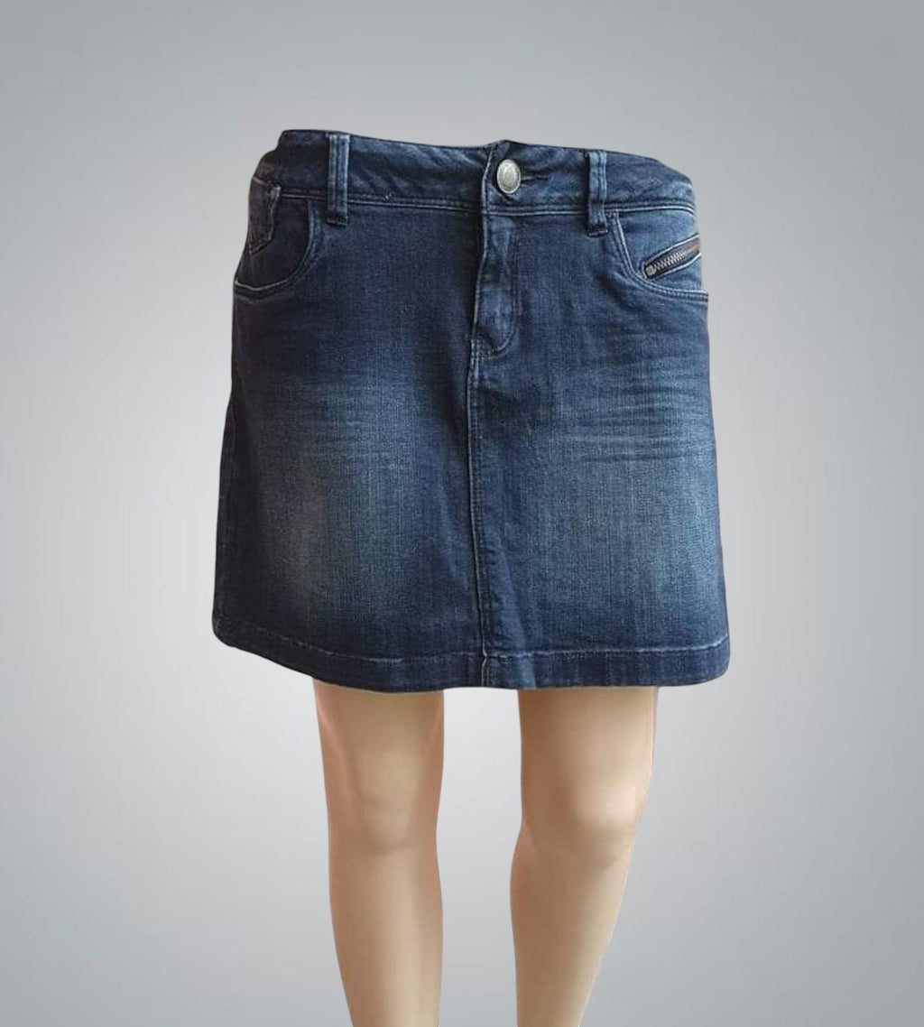 Mini-jupe en Jean Promod – Denim Brut Sablé (Taille 38)