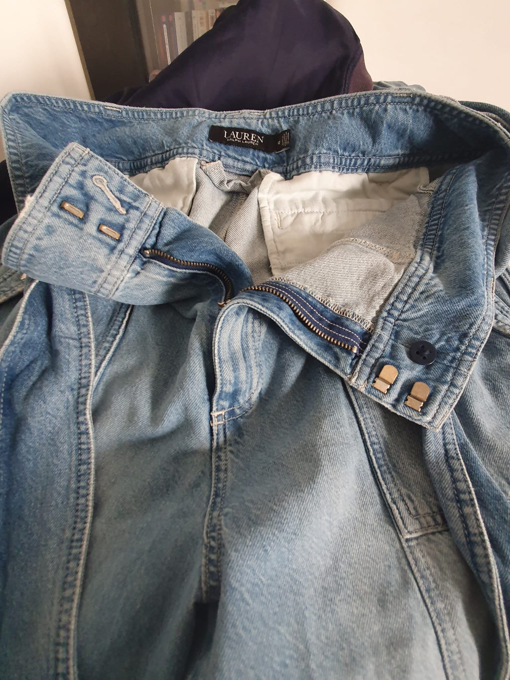 💙 Jean Cargo Lauren Ralph Lauren en Denim Fluide – Bleu Délavé – Taille 42/44