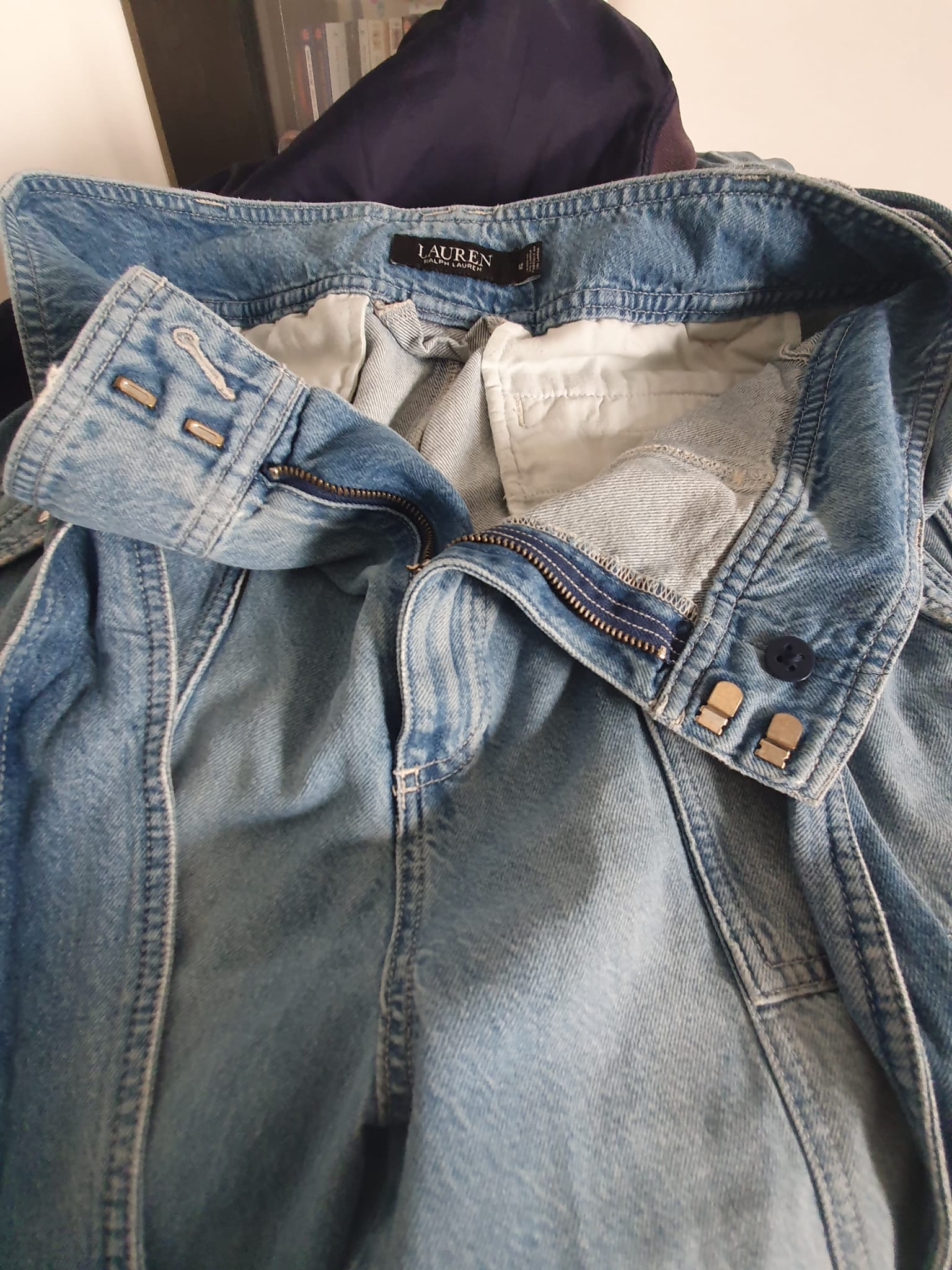💙 Jean Cargo Lauren Ralph Lauren en Denim Fluide – Bleu Délavé – Taille 42/44