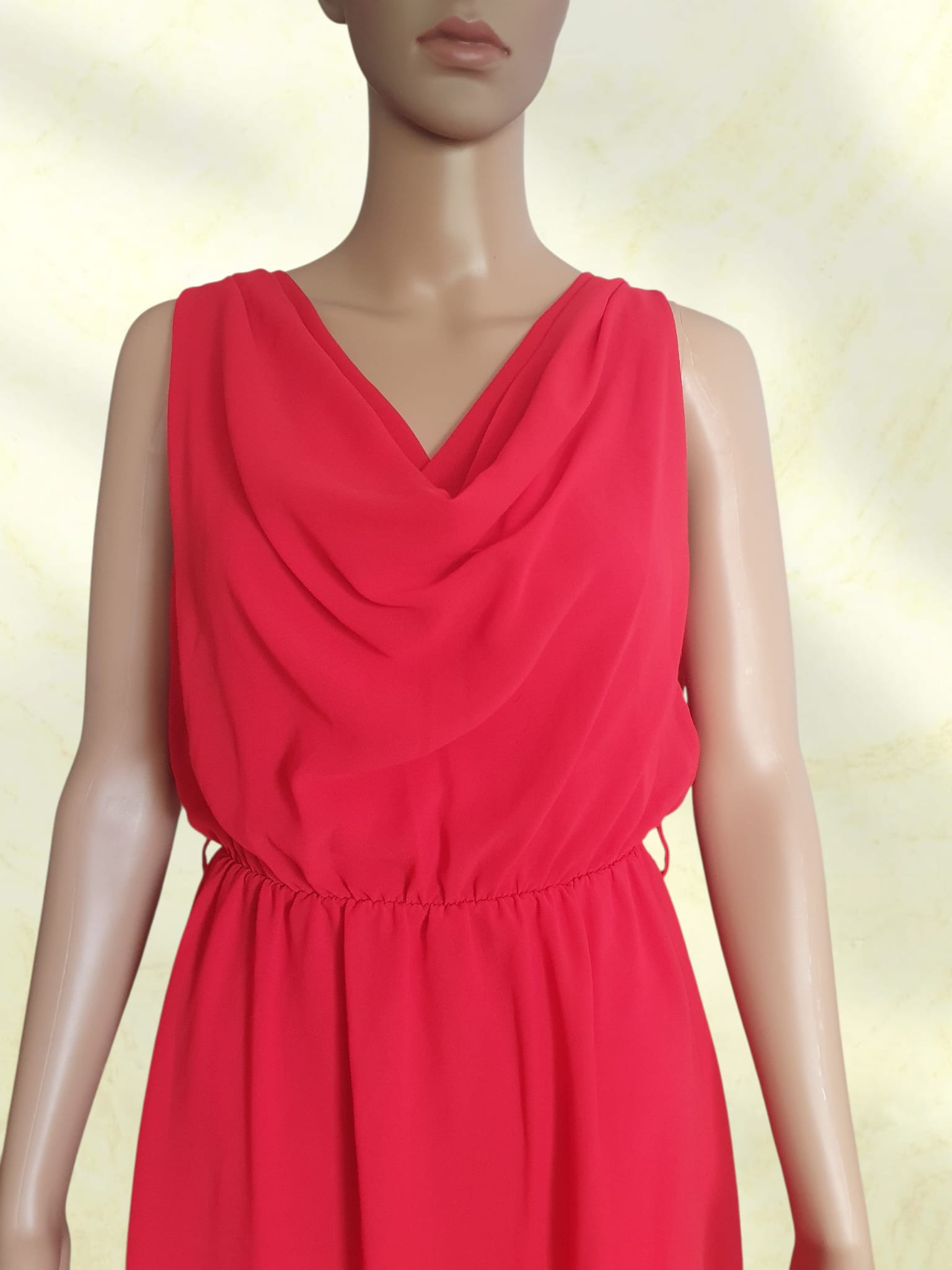 Robe Courte Rouge Fluide - Coupe Italienne & Dos Nu Bijou T38