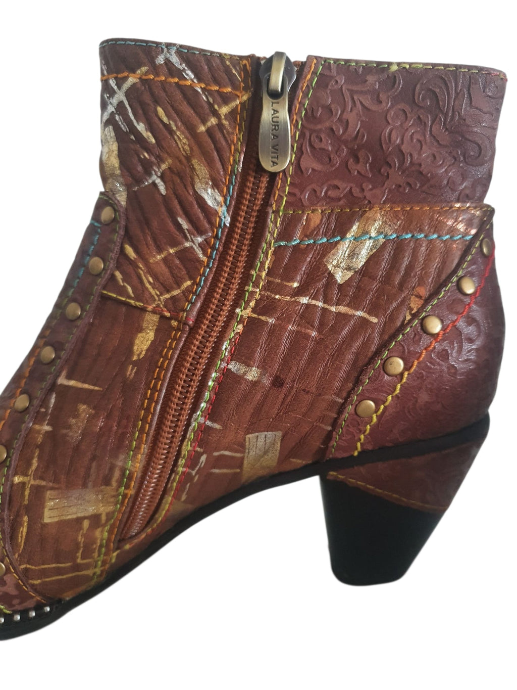 Bottines Laura Vita -Cuir Travaillé & Esprit Arty -Pointure 40