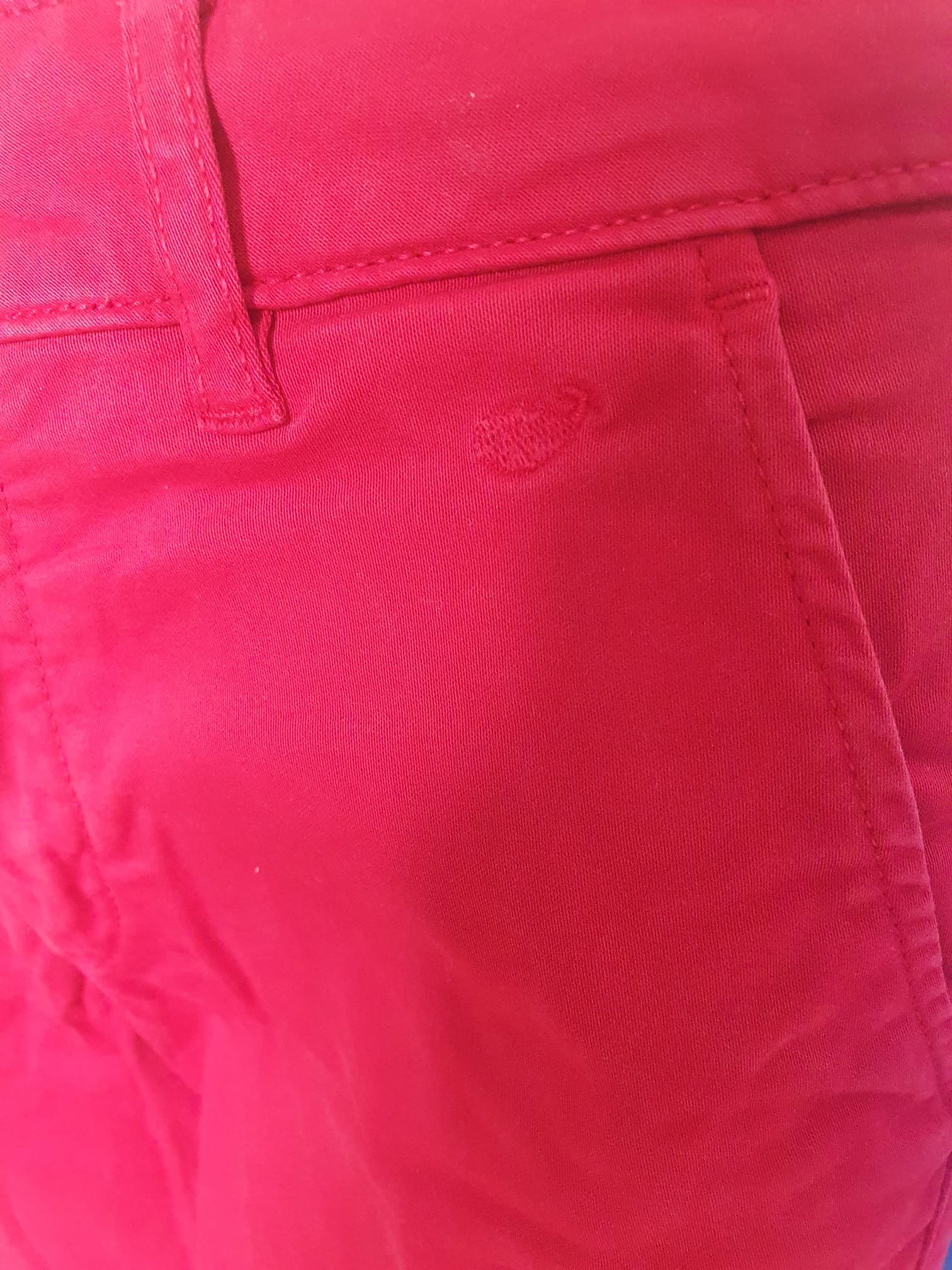 Pantalon Chino / Jeans Femme Rouge Vif - Le Phare de la Baleine (Taille 36)