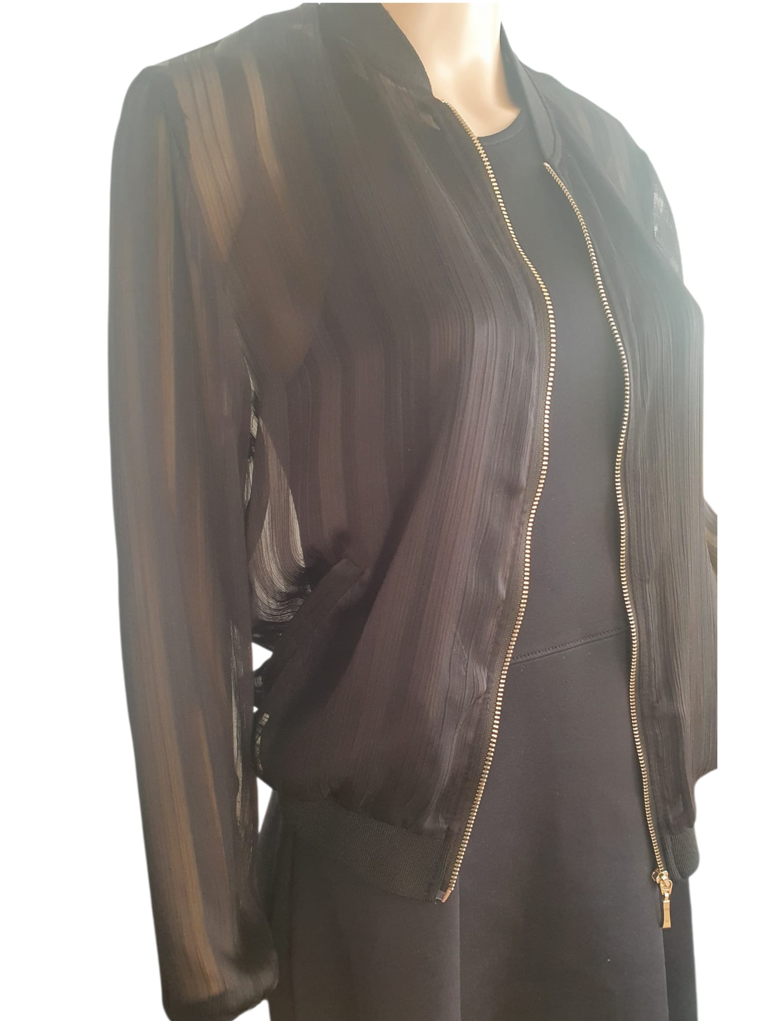 🖤 Veste Bomber Transparente Noire- Look Chic & Sexy- Taille 38 (M)