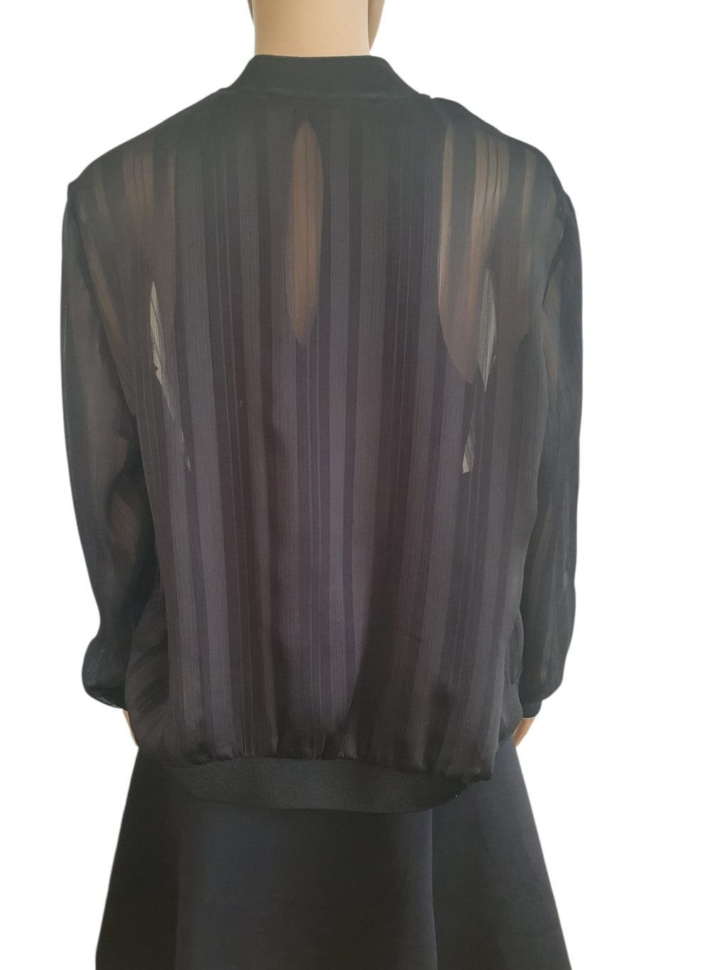 🖤 Veste Bomber Transparente Noire- Look Chic & Sexy- Taille 38 (M)