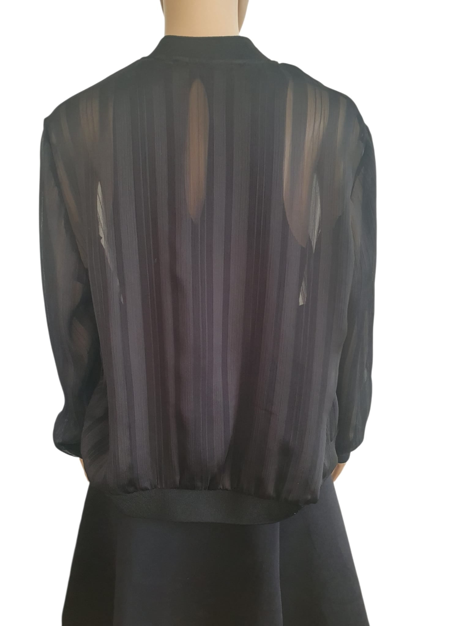 🖤 Veste Bomber Transparente Noire- Look Chic & Sexy- Taille 38 (M)