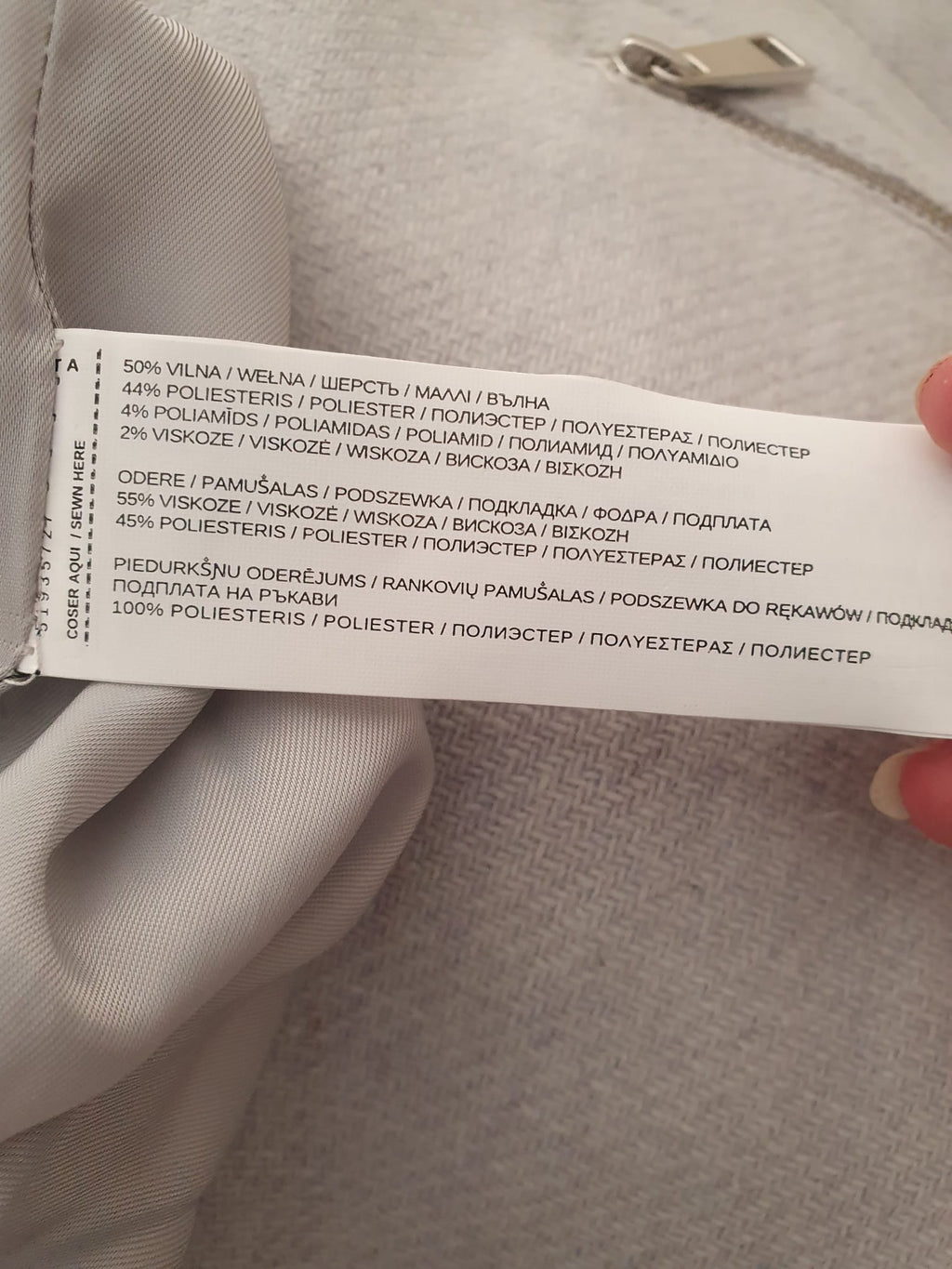 Manteau Long en Laine Gris Clair Mango (MNG Basics) – Taille 42