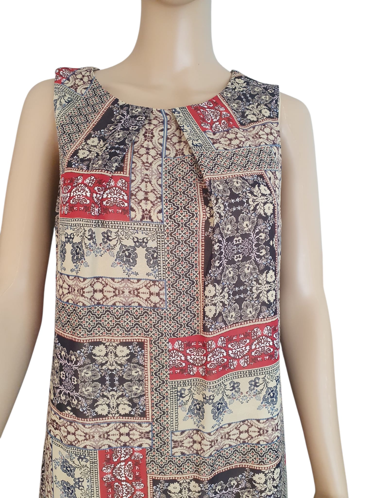 Robe d'été Courte Imprimé Patchwork – Style Bohème Chic T40