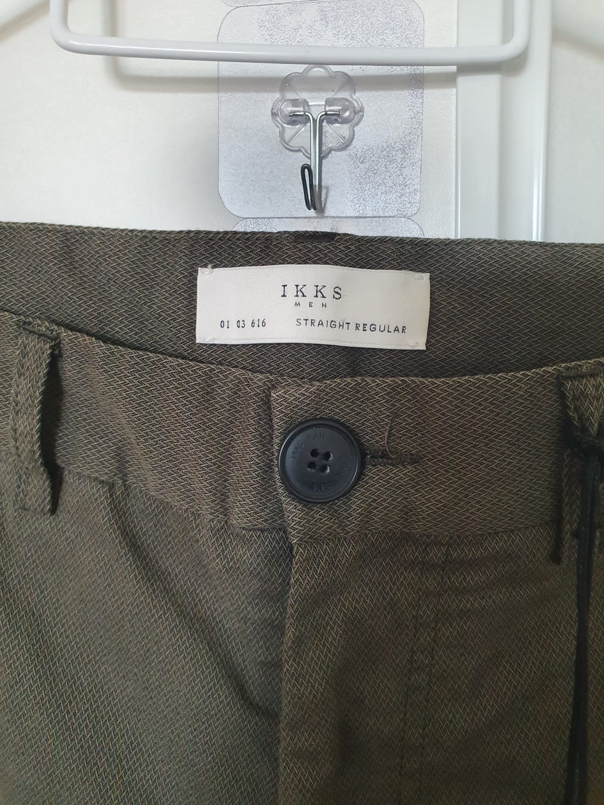 Pantalon chino Homme IKKS Men Straight Regular Vert Kaki / Olive - T40