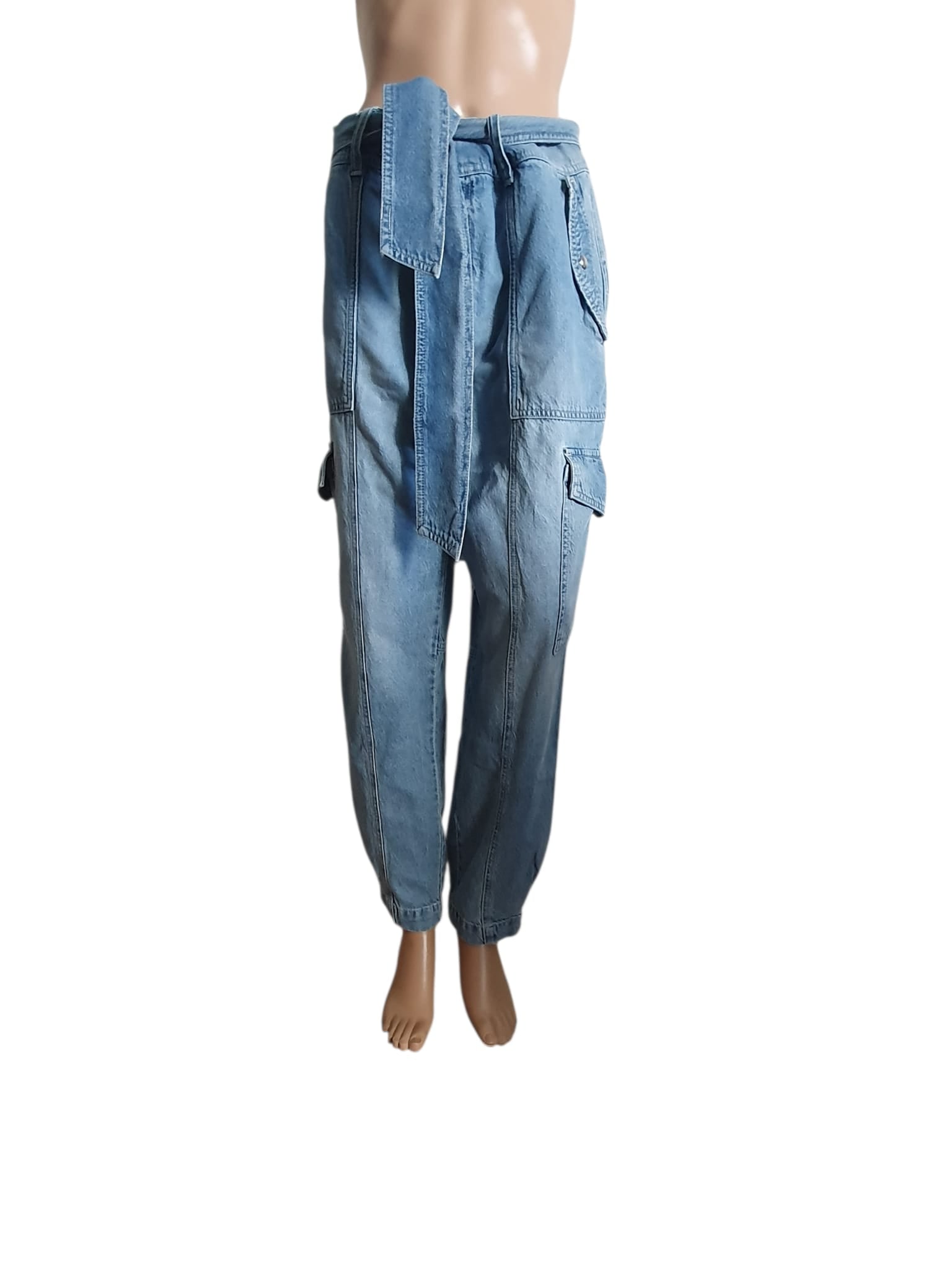 💙 Jean Cargo Lauren Ralph Lauren en Denim Fluide – Bleu Délavé – Taille 42/44