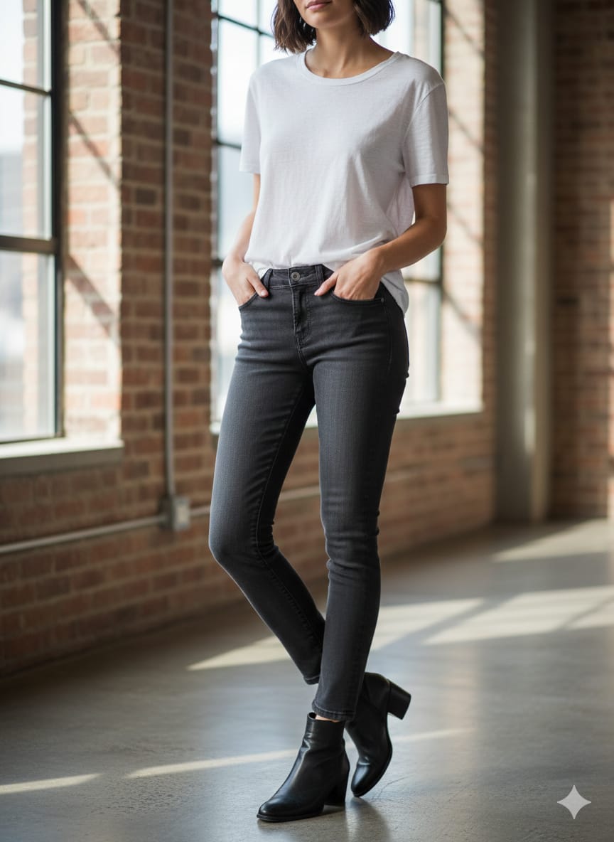 Jean Slim J Brand- Noir délavé (Look Rock & Premium)