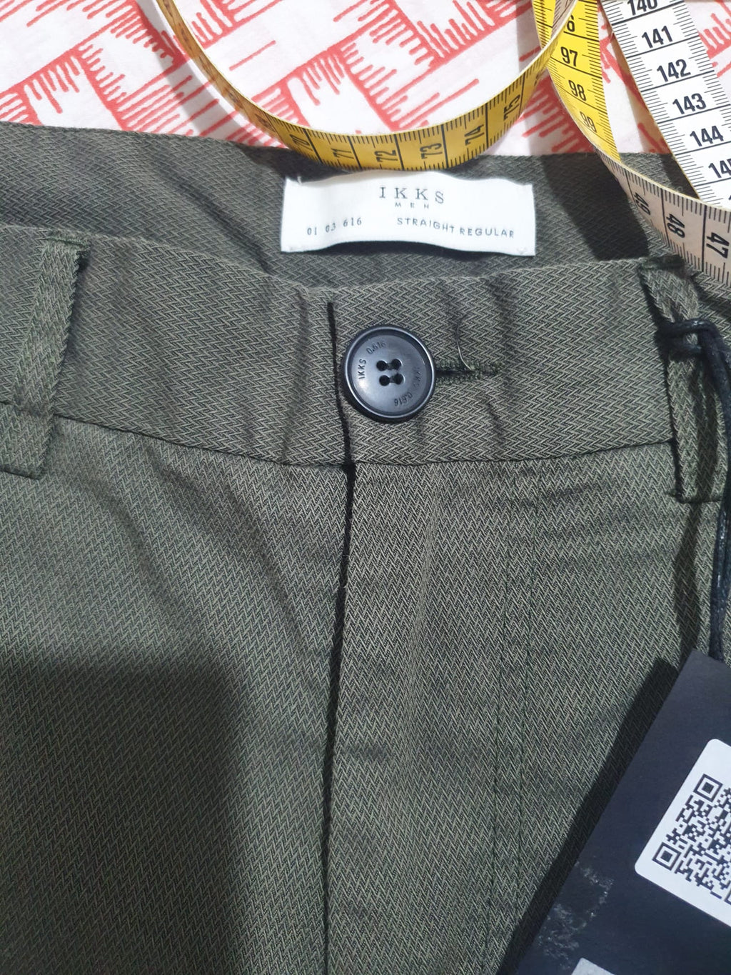 Pantalon chino Homme IKKS Men Straight Regular Vert Kaki / Olive - T40