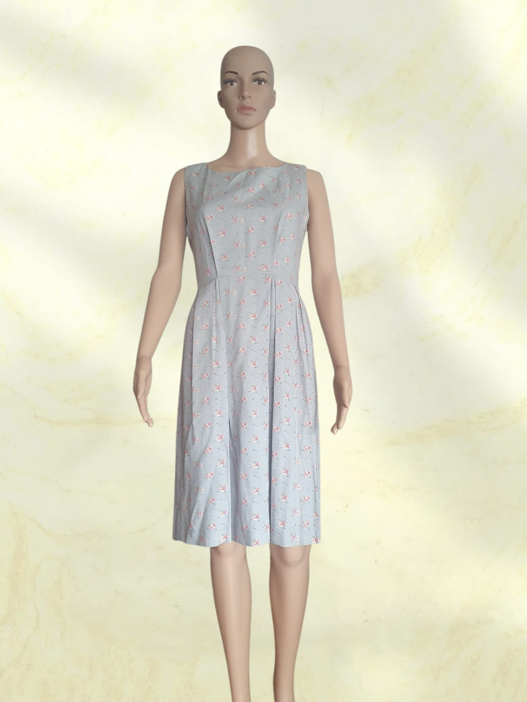 Robe d'été Tara Jarmon - Motif Floral Vintage - Bleu Pastel & Rose T36