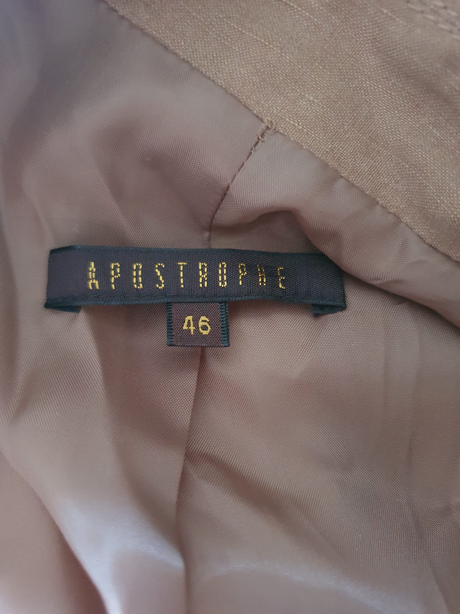 Veste Courte Croisée Apostrophe –  Soie &  Lin – Marron Camel / Chocolat T46