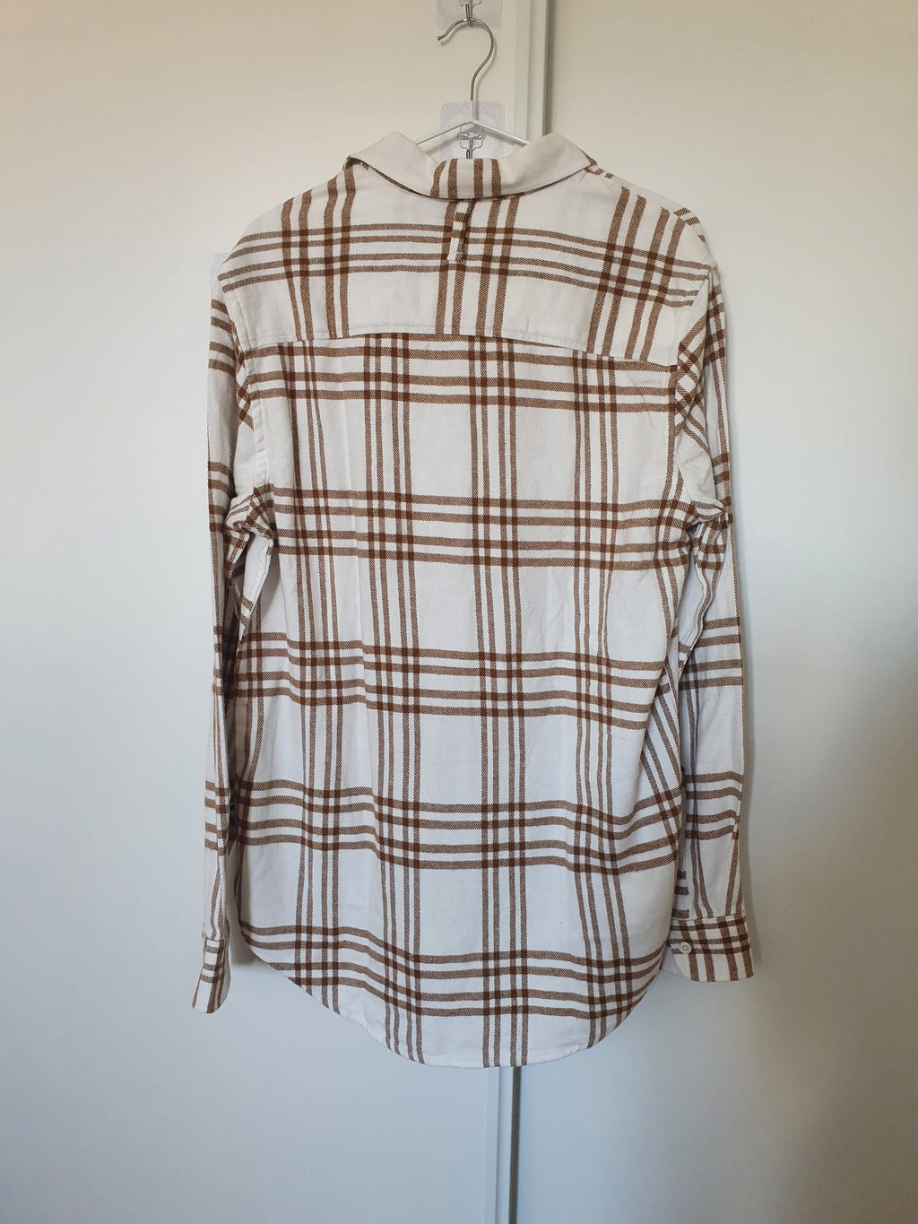 Chemise en Coton Homme NN07 New Arne 5166 – Carreaux Marron & Blanc - Taille S - Neuve avec Étiquette