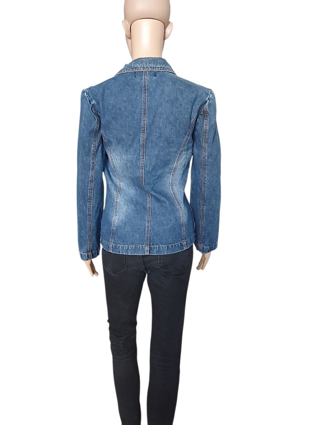 Veste en Jean Ajustée "On Parle de Vous" – Détails Patchwork & Bohème Chic T36