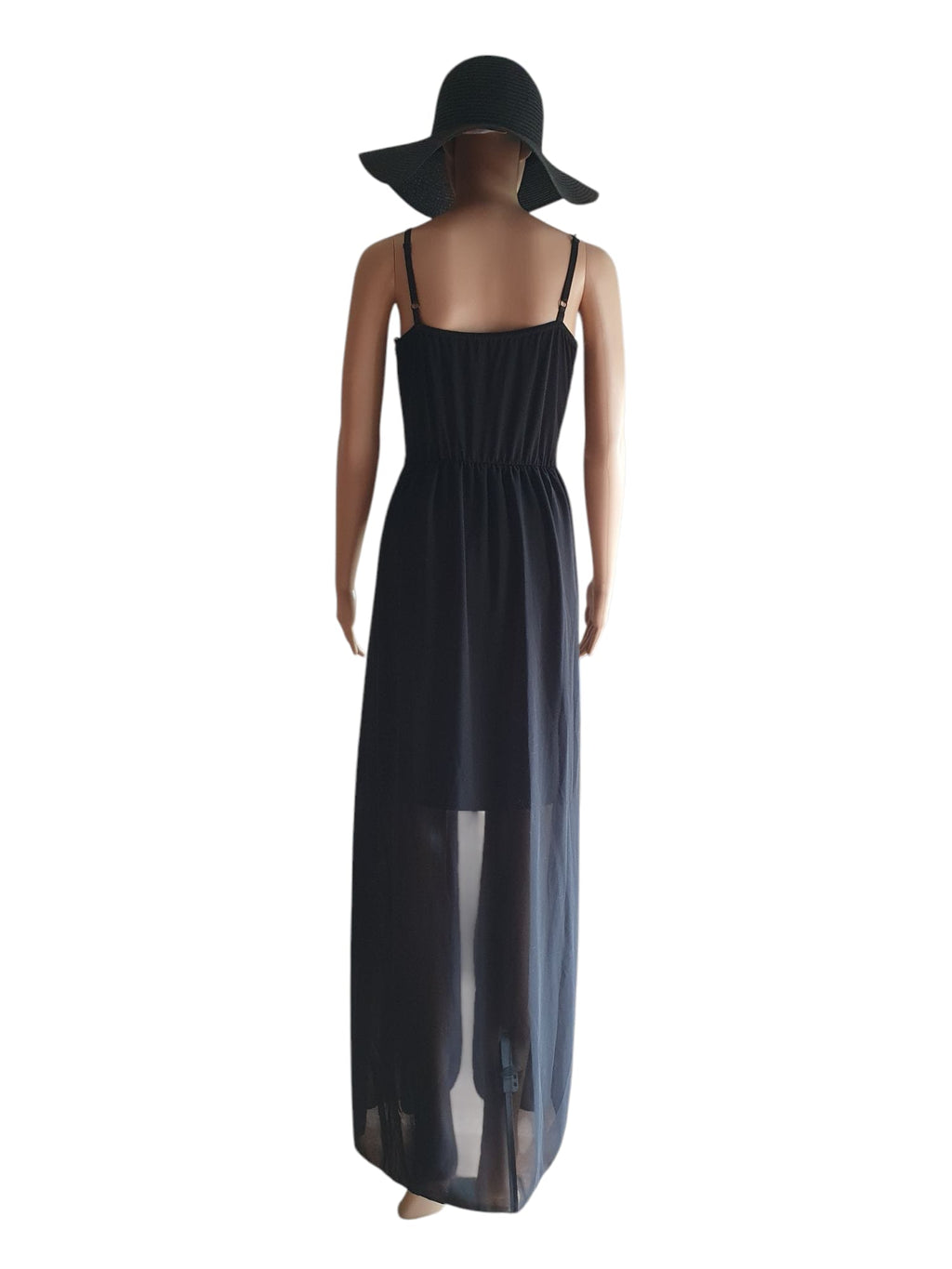Robe de soirée de luxe Noire à strass- Éclat & Transparence T36