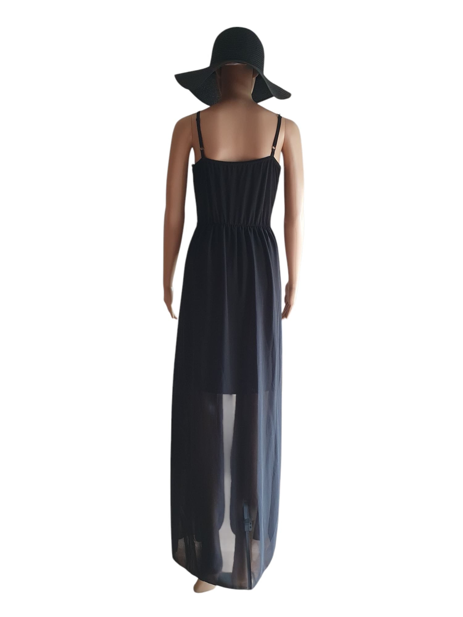 Robe de soirée de luxe Noire à strass- Éclat & Transparence T36